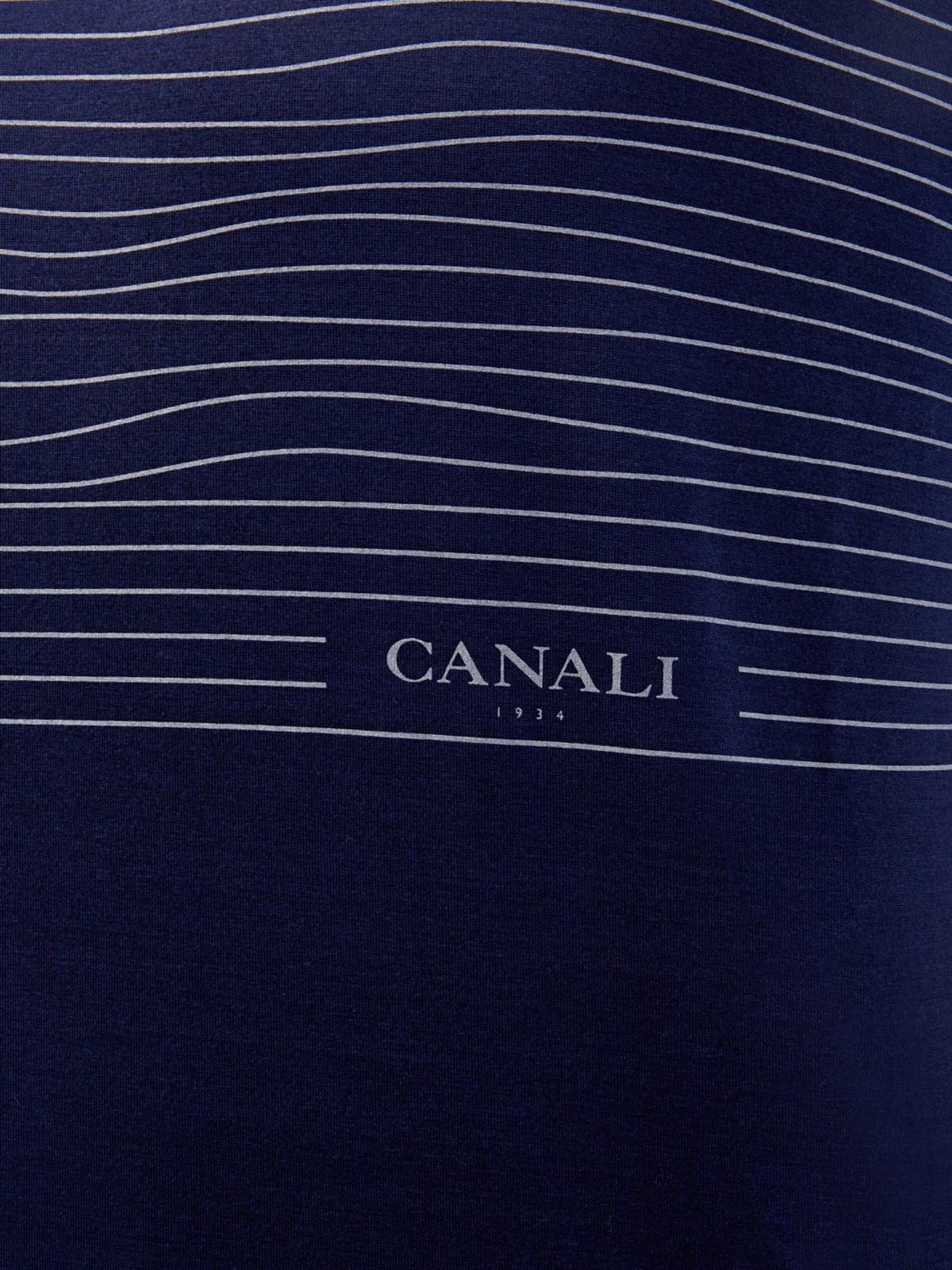 Хлопковая футболка с асимметричным принтом-аппликацией CANALI, цвет синий, размер 52;54;56;58;60;50 - фото 5