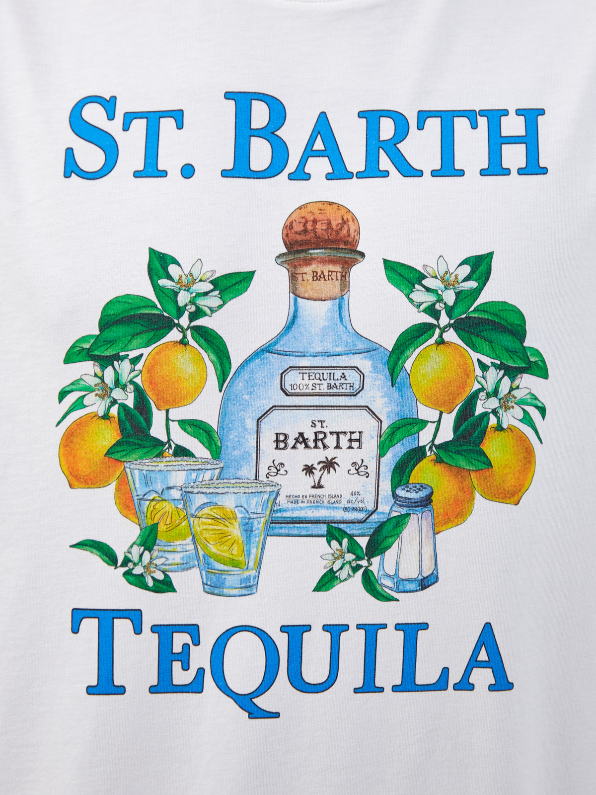 Свободная футболка из хлопка джерси с принтом MC2 SAINT BARTH, цвет белый, размер L;2XL - фото 5
