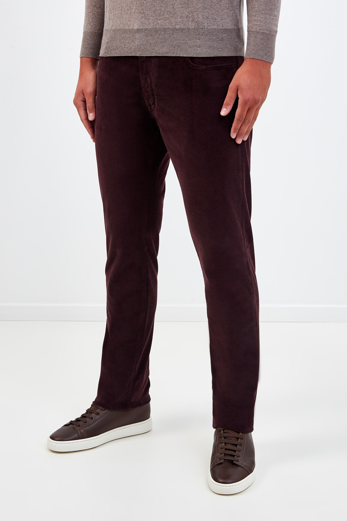 Вельветовые джинсы из хлопка цвета бургунди CANALI, размер 48;52;54;46;50 - фото 3