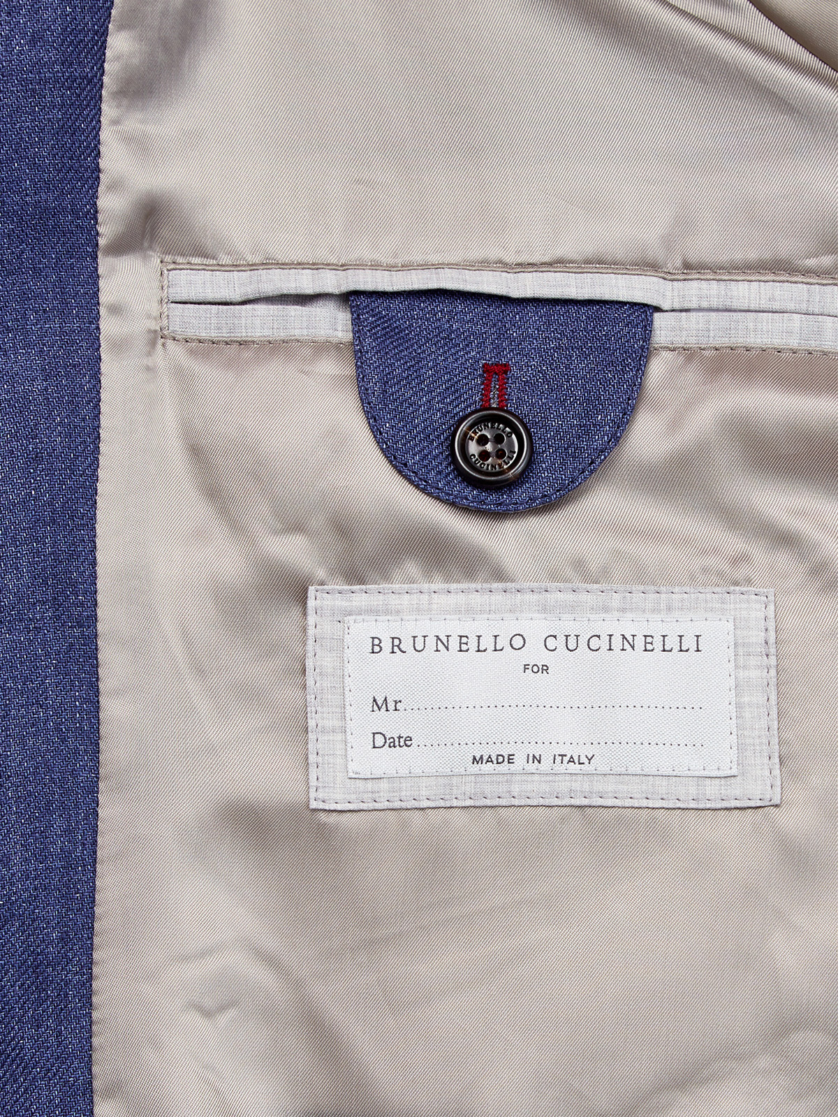 Легкая куртка из льняного твила делаве BRUNELLO CUCINELLI, цвет синий, размер 50;52;54;56;48 - фото 6