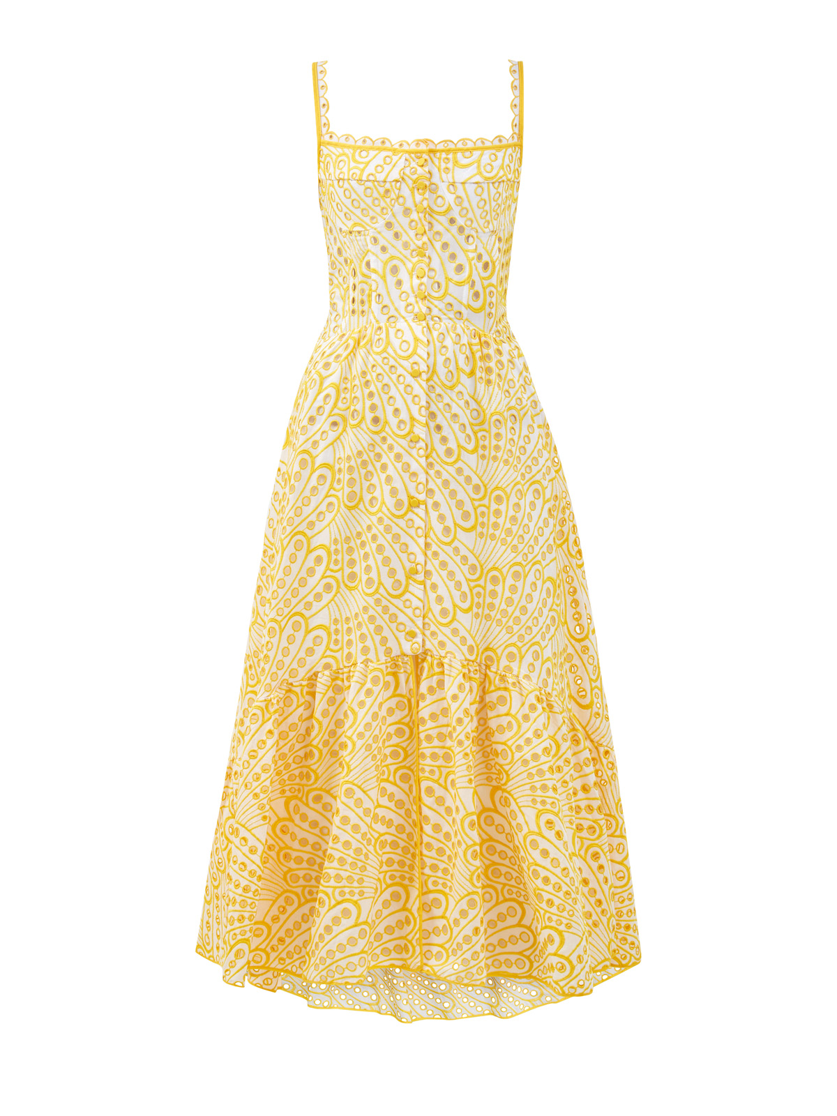 Длинное платье Irene с вышивкой и застежкой на пуговицы CHARO RUIZ IBIZA, цвет желтый, размер M;L;S - фото 1