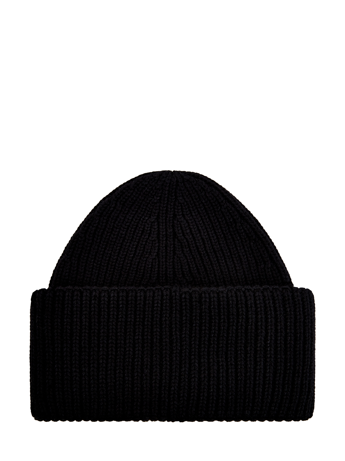 Однотонная шапка эластичной вязки с широким отворотом FABIANA FILIPPI, цвет черный, размер 37;37.5;38;38.5;40 - фото 2
