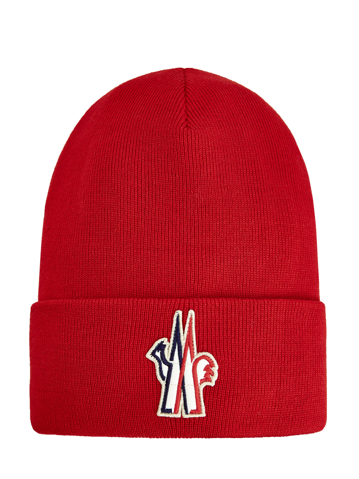 Шерстяная шапка из линии Après Ski с логотипом на отвороте MONCLER, цвет красный, размер 48;50 - фото 1