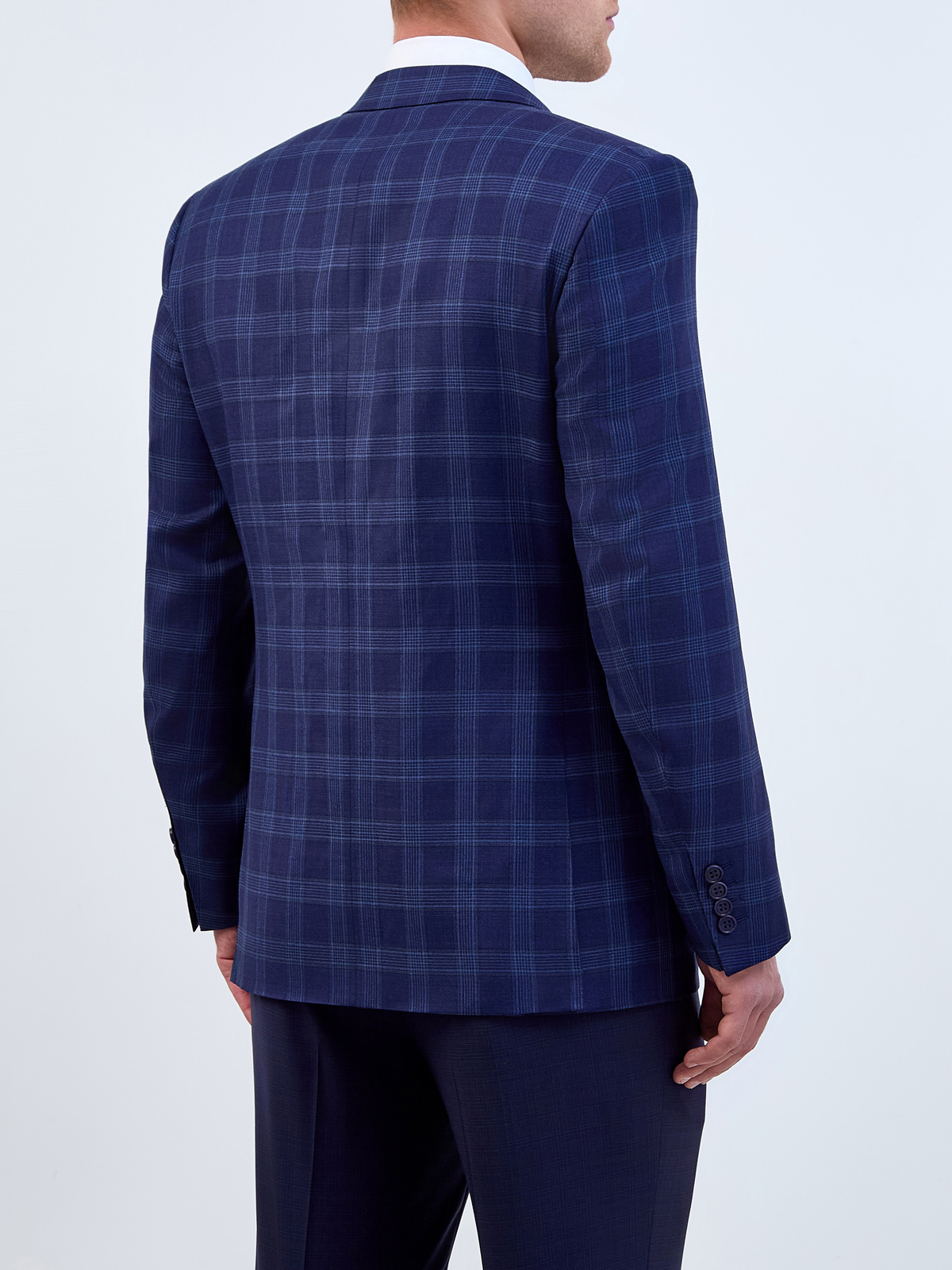 Костюмный пиджак из шерсти с мелованным принтом CANALI, цвет синий, размер 50;52;54;56;58 - фото 4