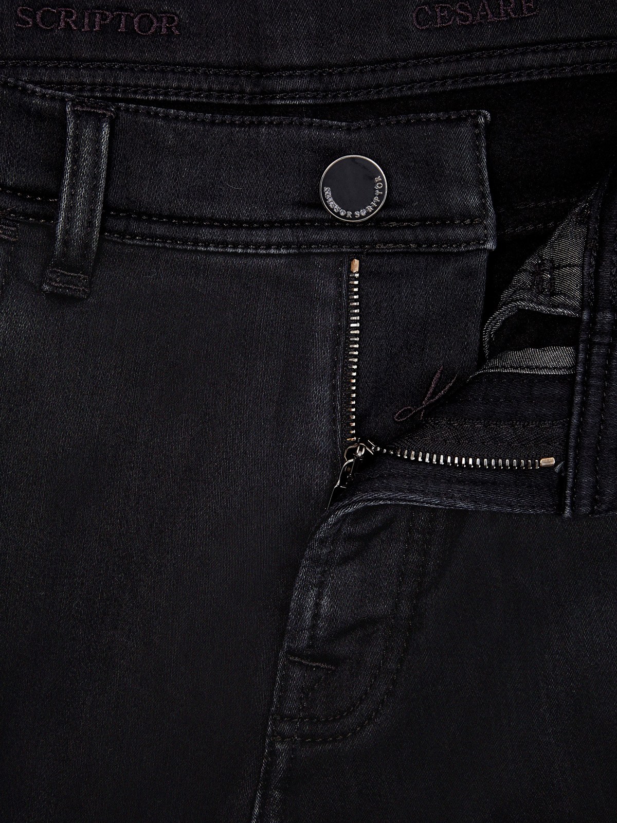 Утепленные джинсы Cesare с вышитым логотипом SCISSOR SCRIPTOR, цвет черный, размер 50;54;58;60;62;66;48 - фото 6