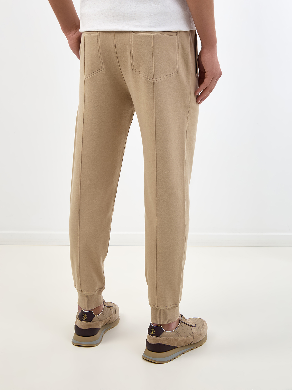 Хлопковые брюки-джоггеры Travelwear с поясом на кулиске BRUNELLO CUCINELLI, цвет бежевый, размер 50;54;48 - фото 4