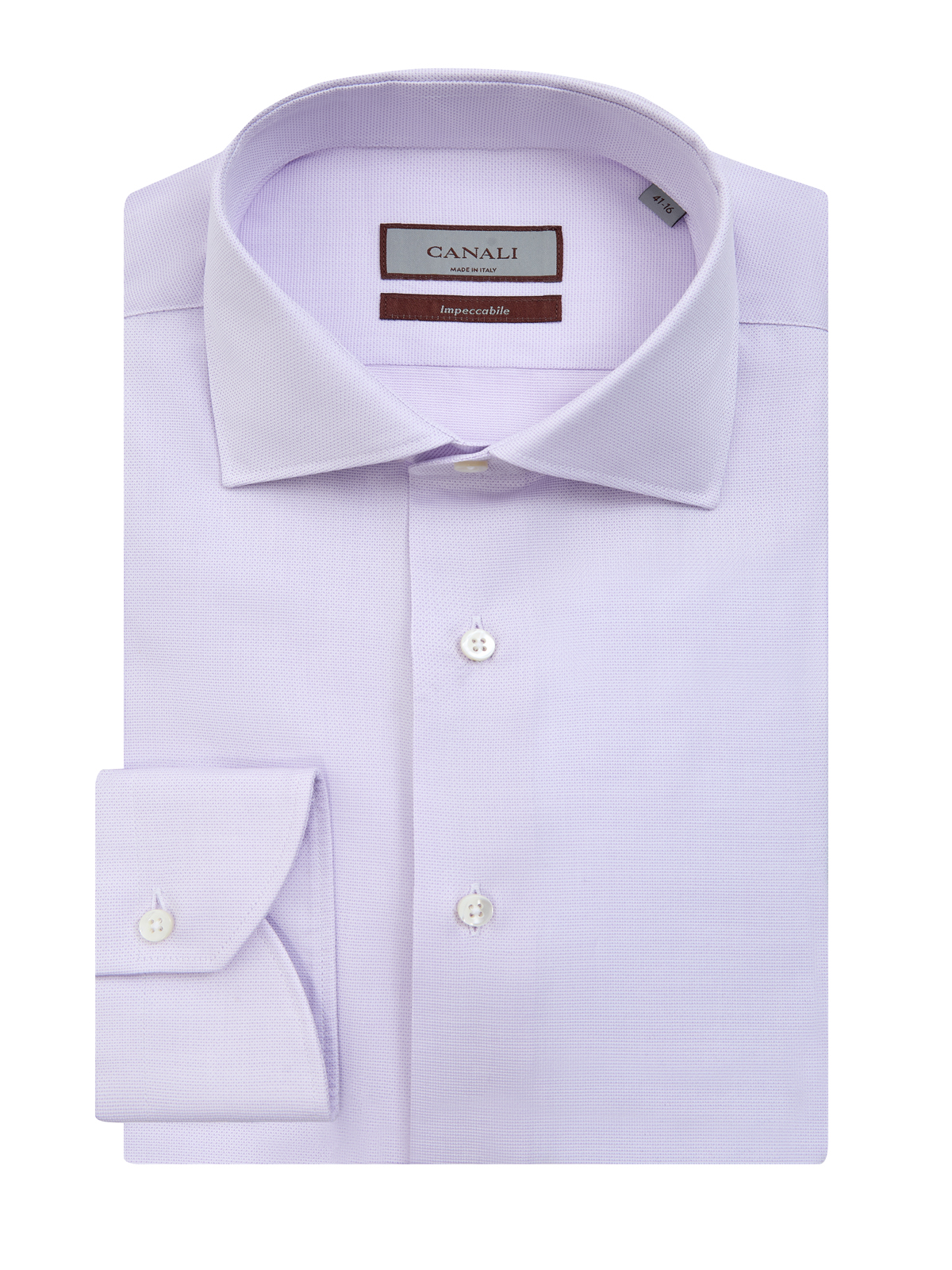 Рубашка из хлопкового пике с обработкой Impeccabile CANALI розового цвета