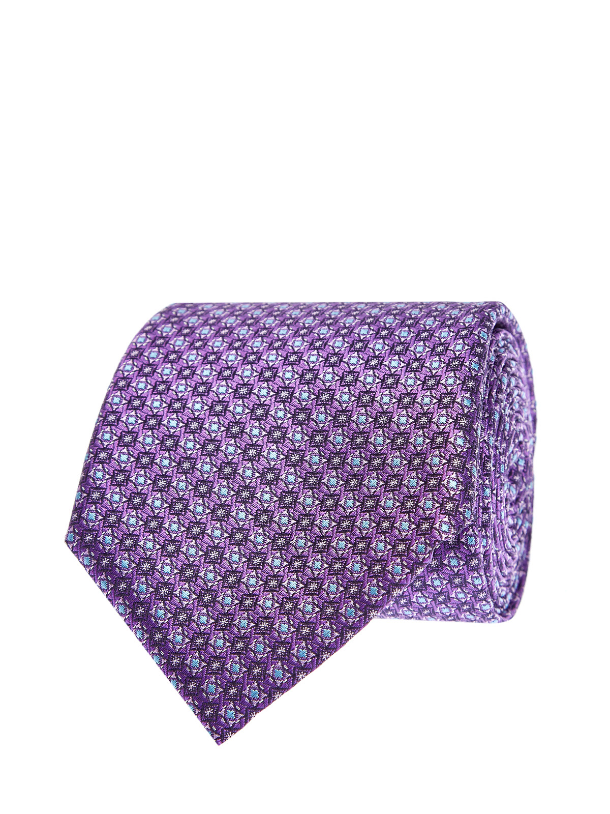 Галстук из шелка с вышитым жаккардовым принтом CANALI, цвет фиолетовый, размер 42;44;46;48;40