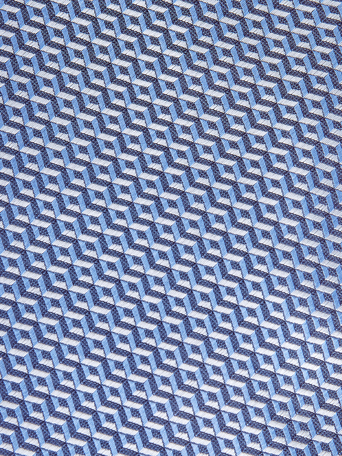 Галстук ручной работы из шелка с геометрическим узором CANALI, цвет голубой, размер M - фото 3