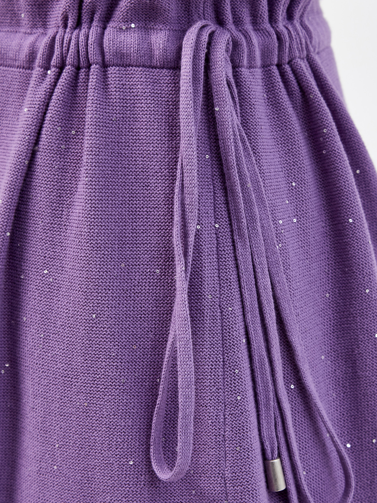 Платье тонкой вязки с регулируемым поясом и пайетками RE VERA, цвет фиолетовый, размер 3XL;2XL - фото 3
