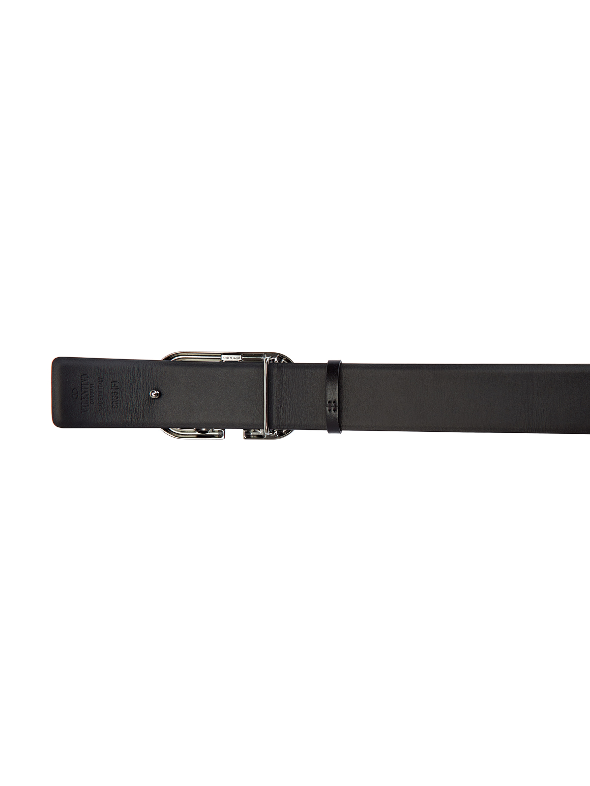 Однотонный кожаный ремень с литой пряжкой VLOGO VALENTINO GARAVANI, цвет черный, размер 50;52;54;56;48 - фото 4