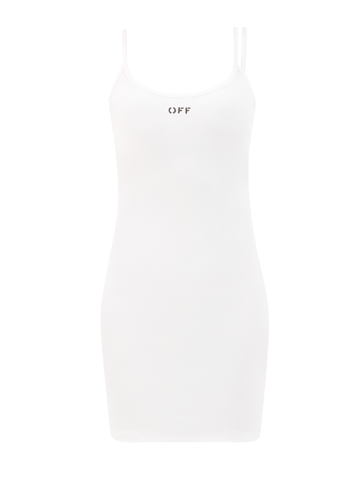 Минималистичное платье из эластичной хлопковой пряжи OFF-WHITE, цвет белый, размер 36;40;38 - фото 1