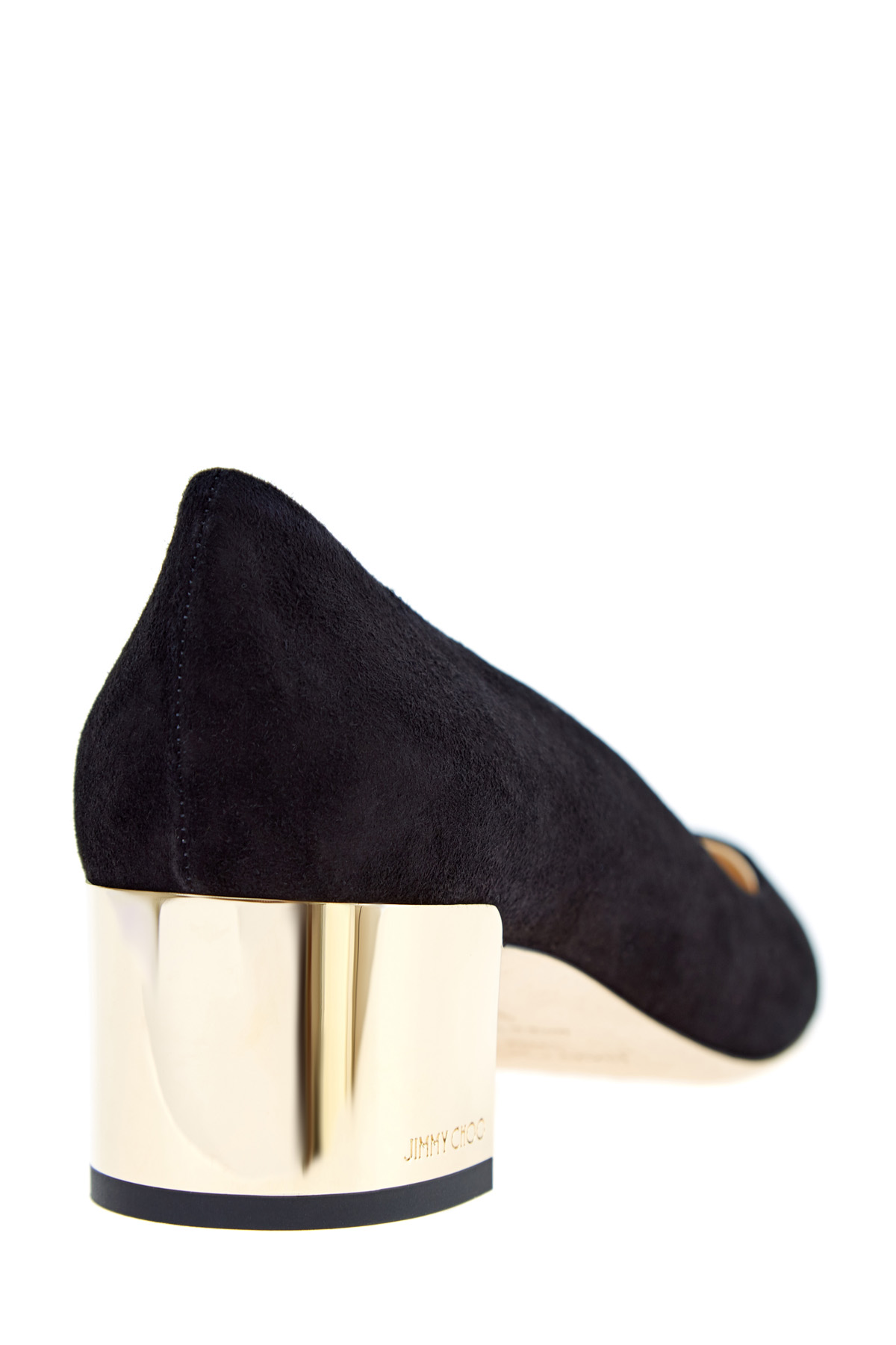 Туфли Jessie на каблуке с золотистым напылением и монограммой JIMMY CHOO, цвет черный, размер 37;37.5;38.5;39 - фото 4