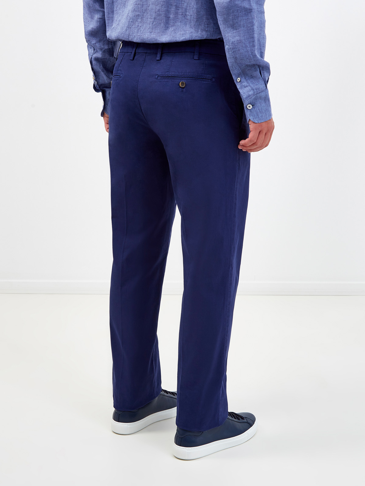 Хлопковые брюки-чинос в стиле casual CANALI, цвет синий, размер 52;56;58;60;50 - фото 4