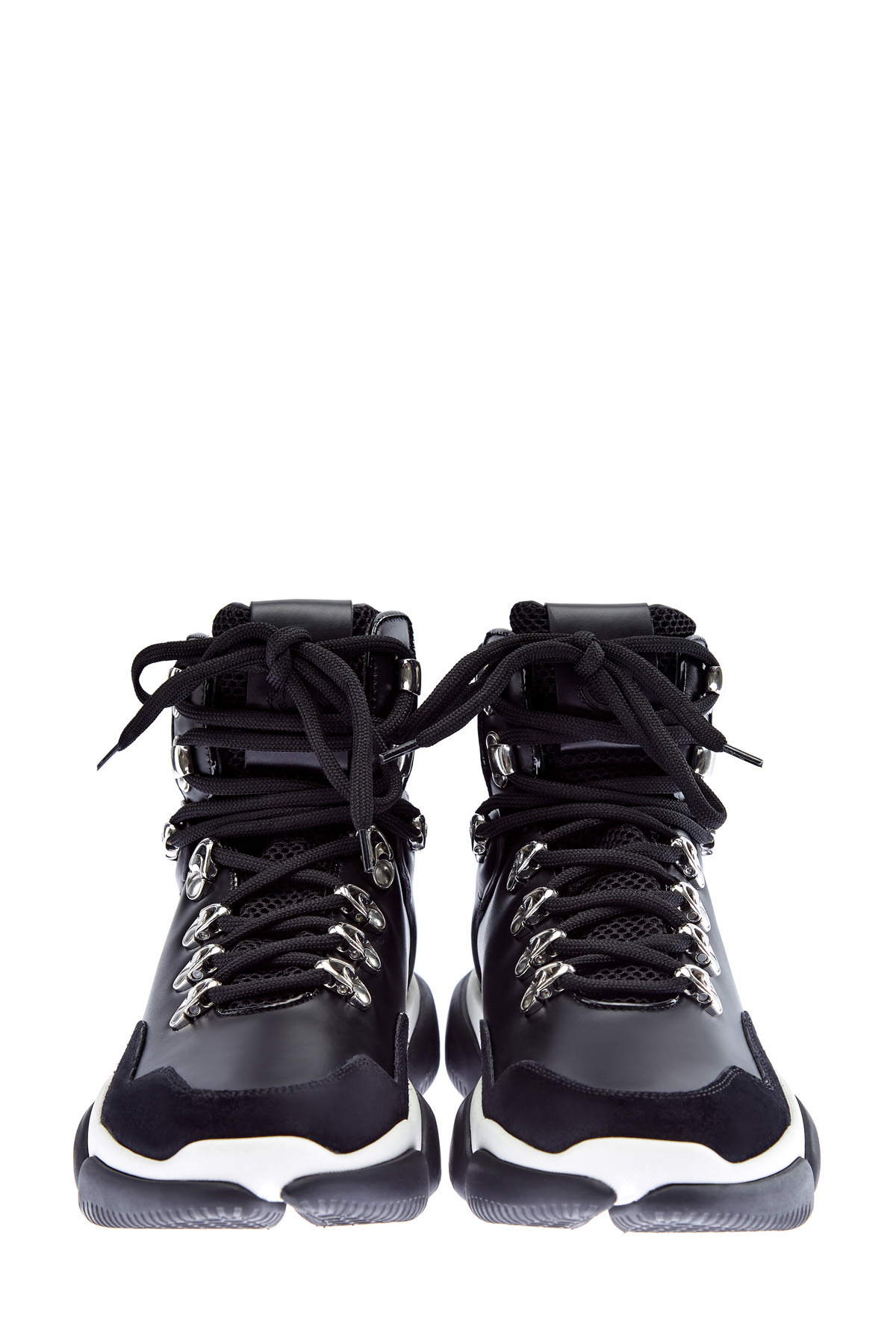 Высокие кроссовки из кожи на дутой подошве MONCLER, цвет черный, размер 5.5;6;6.5 - фото 6
