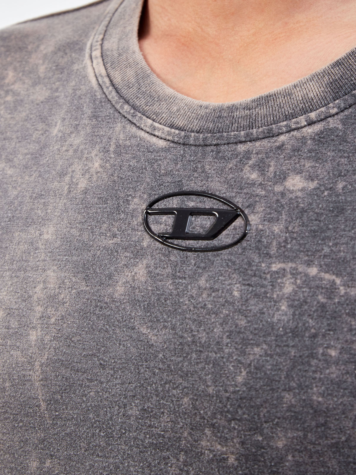 Окрашенная вручную футболка T-Just с литым логотипом DIESEL, цвет серый, размер S;L;XL;2XL;M - фото 5