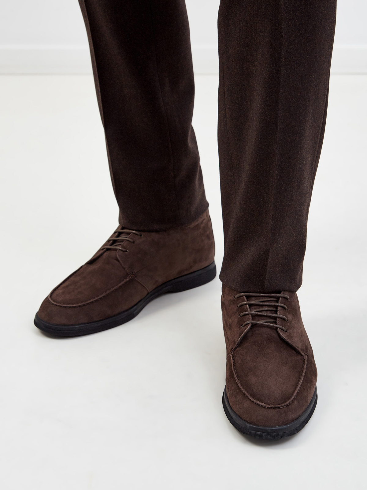 Замшевые ботинки-дерби на подкладке из овчины CANALI, цвет коричневый, размер 41;41.5;42;42.5;43;43.5;44 - фото 2