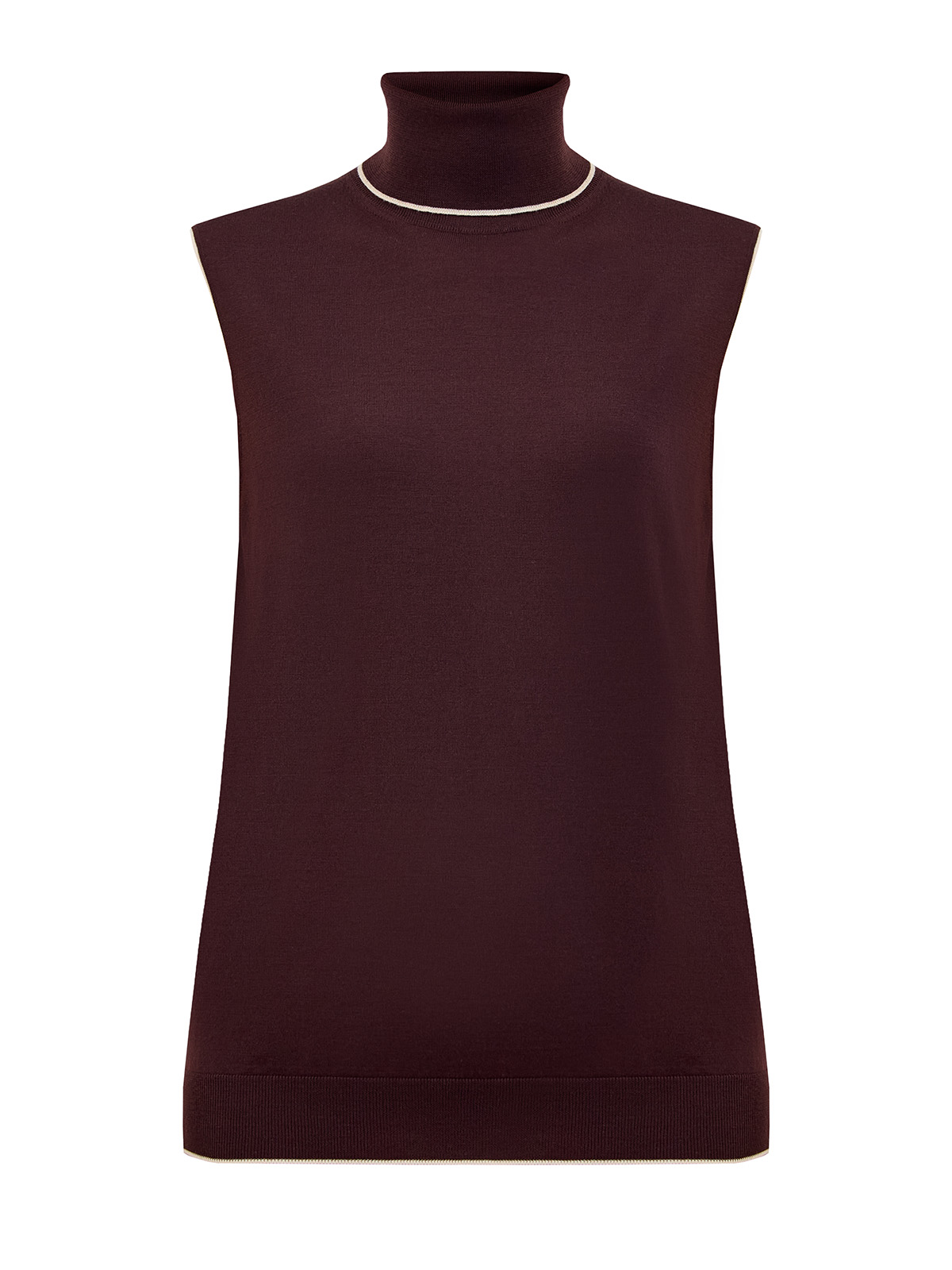 

Топ-гольф из шерсти мериноса с контрастной окантовкой, Бордовый, Топ-гольф из шерсти мериноса с контрастной окантовкой