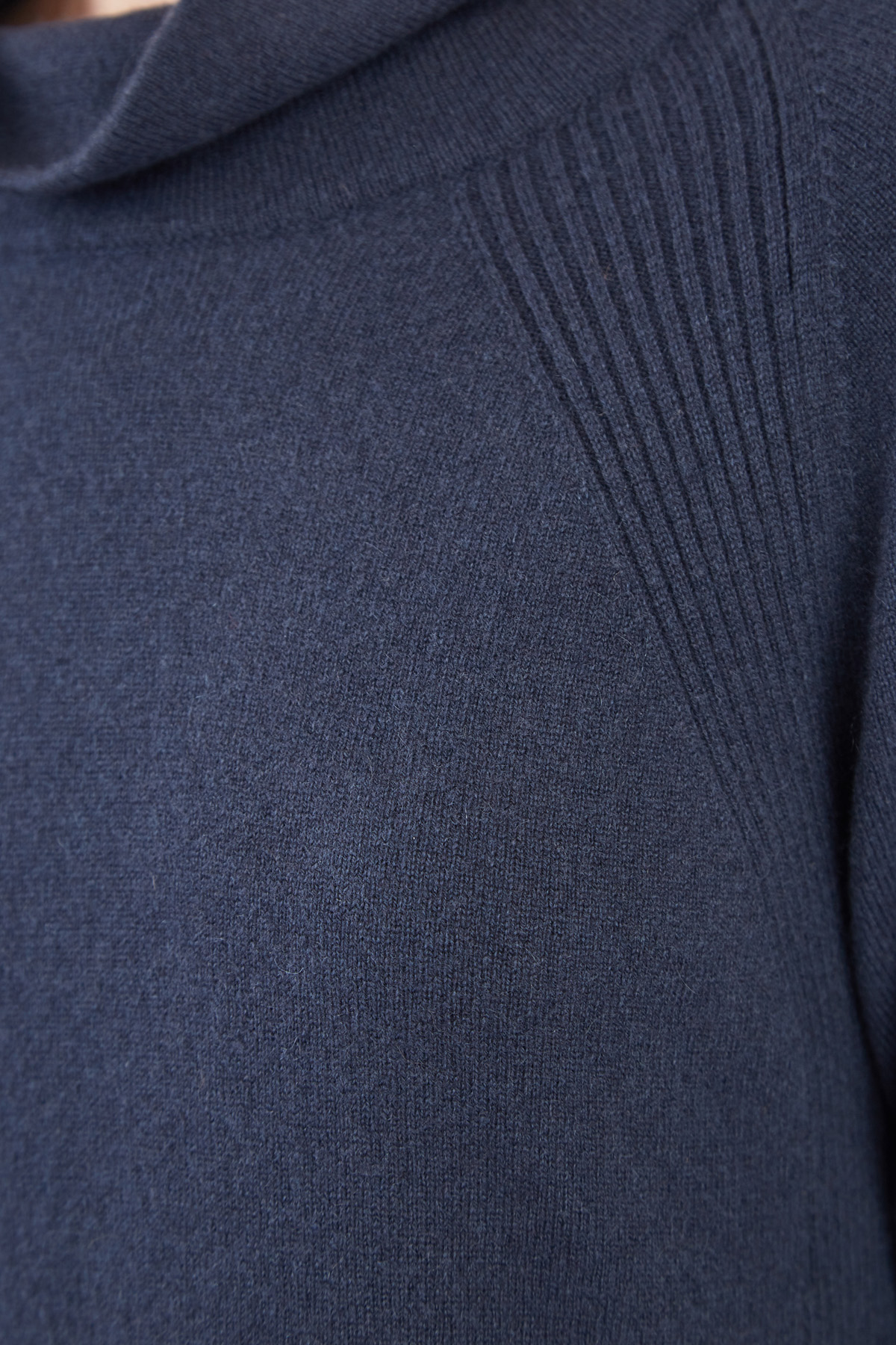 Базовое платье-баллон из кашемировой пряжи со вставками в рубчик PANICALE, цвет синий, размер 42 - фото 5