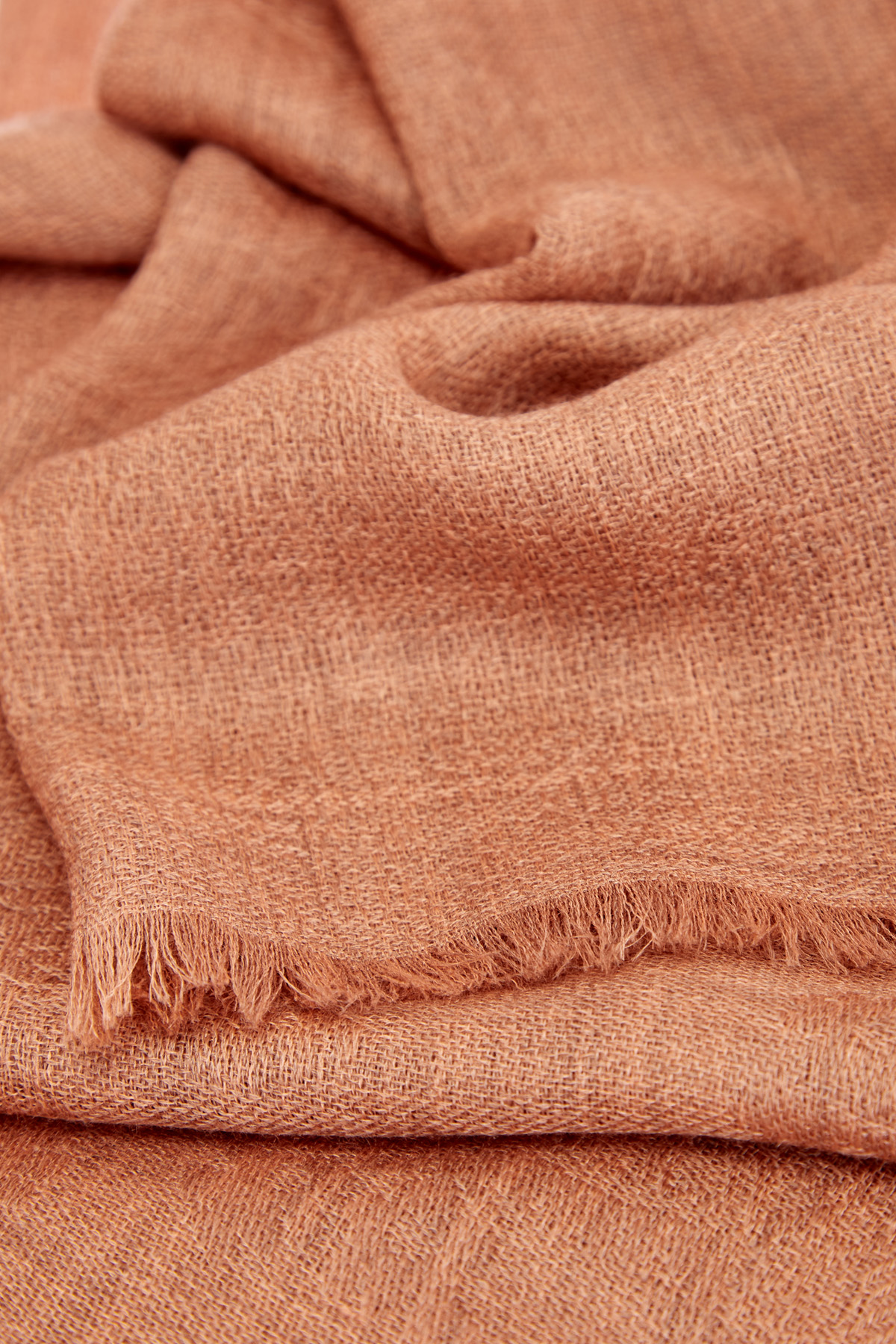 Однотонный шарф из кашемировой пряжи с бахромой ETRO, цвет оранжевый, размер 48;50;52;54;56 - фото 3