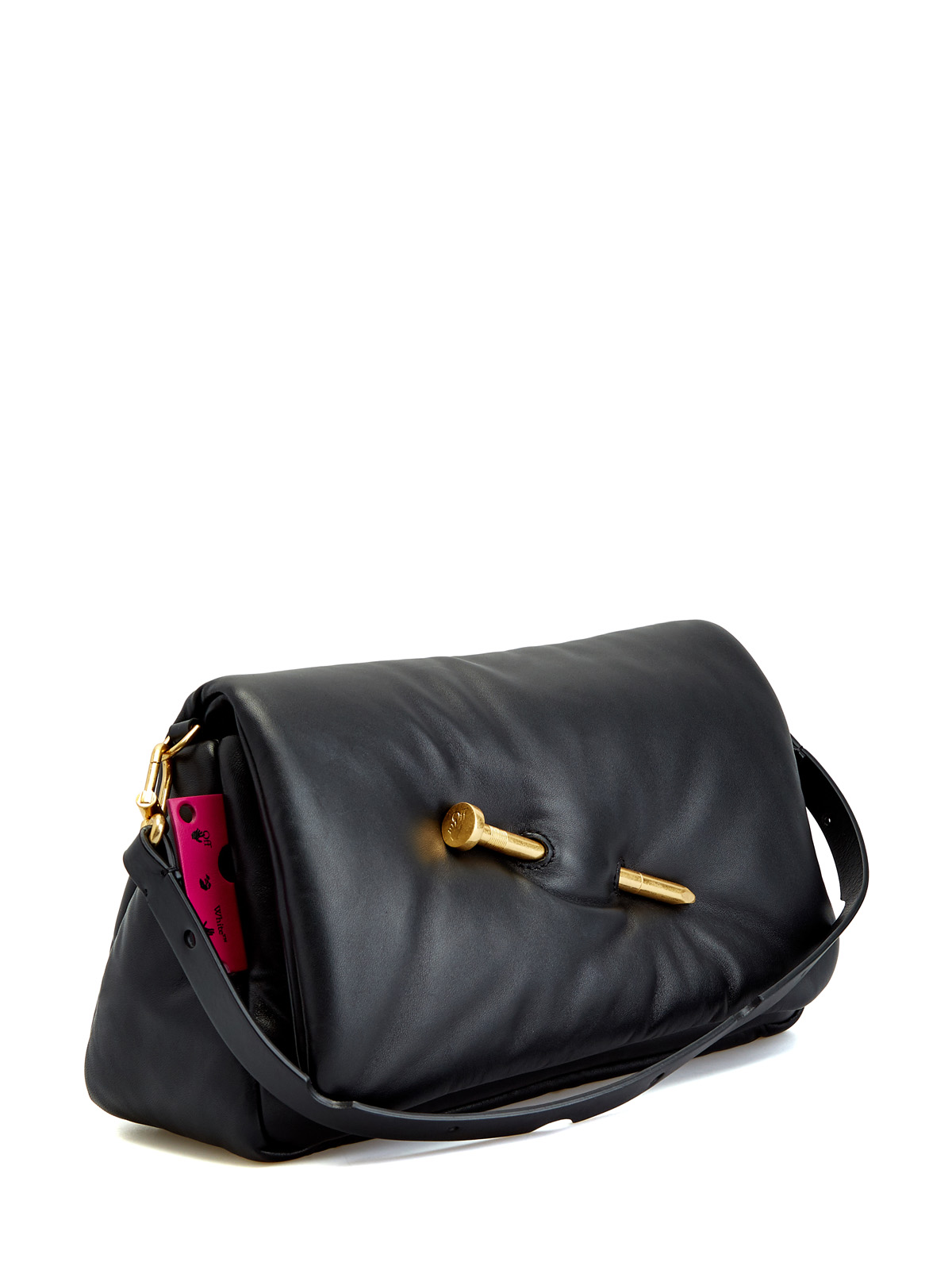 Мягкая сумка Nailed из полированной кожи с литым декором OFF-WHITE, цвет черный, размер 36;36.5;37.5;38;38.5;39;40 - фото 3