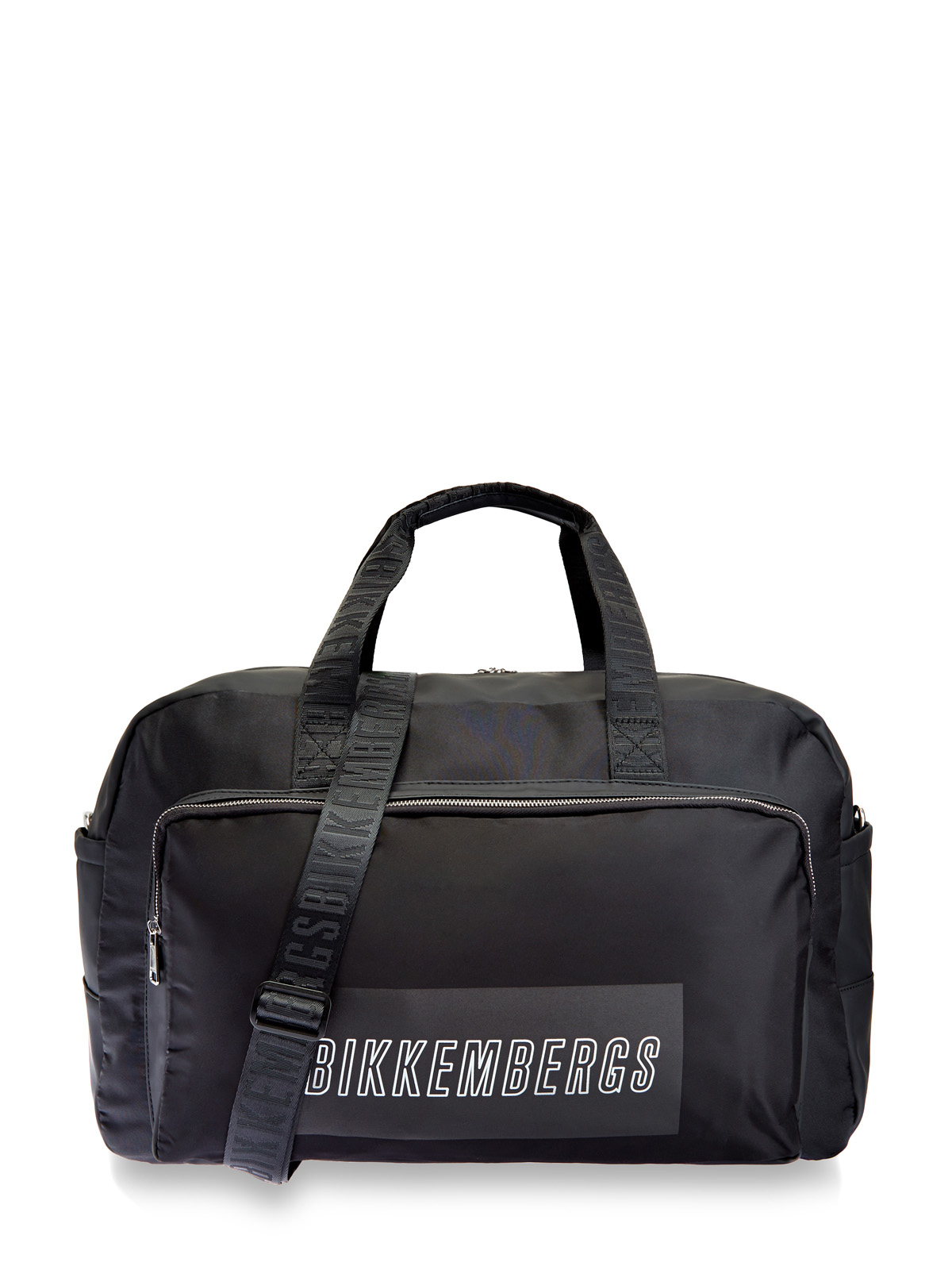 Спортивная сумка из матового нейлона и экокожи с принтом BIKKEMBERGS, цвет черный, размер 54;56;58;48 - фото 1