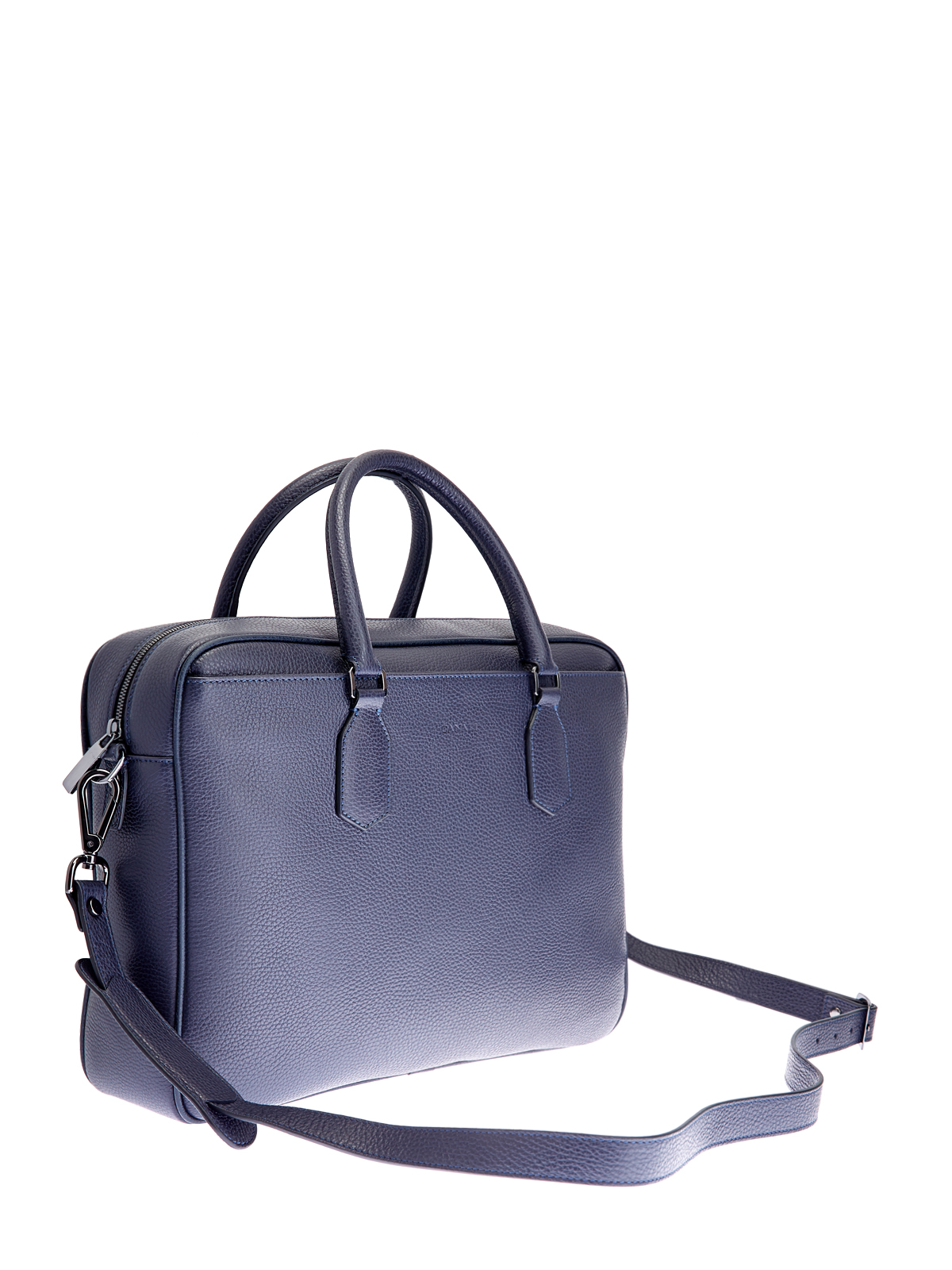 Кожаная сумка для ноутбука с регулируемым ремнем CANALI, цвет синий, размер 36;36.5;38;39;40 - фото 3