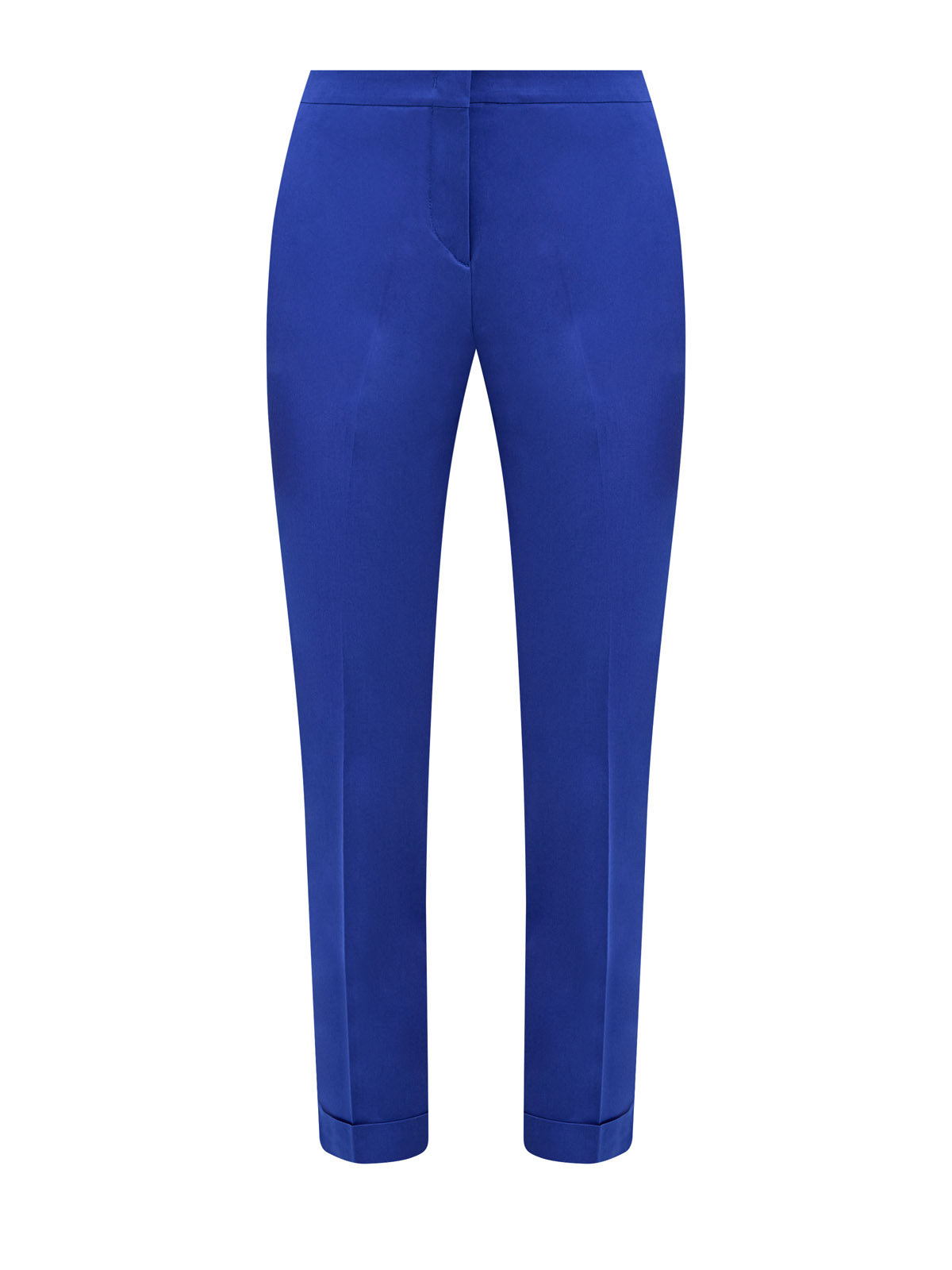 Зауженные брюки из эластичного хлопкового габардина с отворотами ETRO, цвет синий, размер 42;44;46;48;50