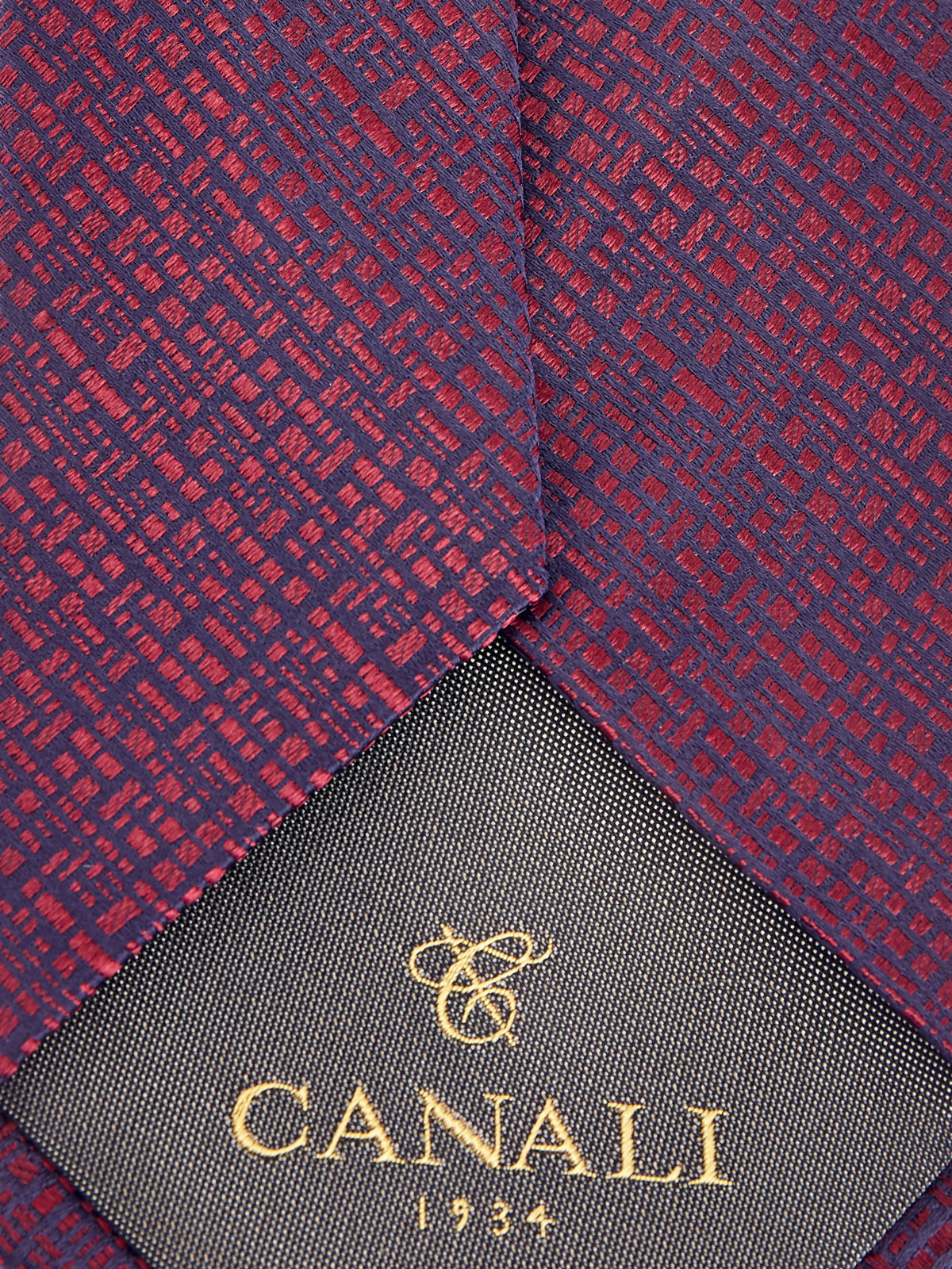 Шелковый галстук с вышивкой ручной работы CANALI, цвет бордовый, размер M - фото 4