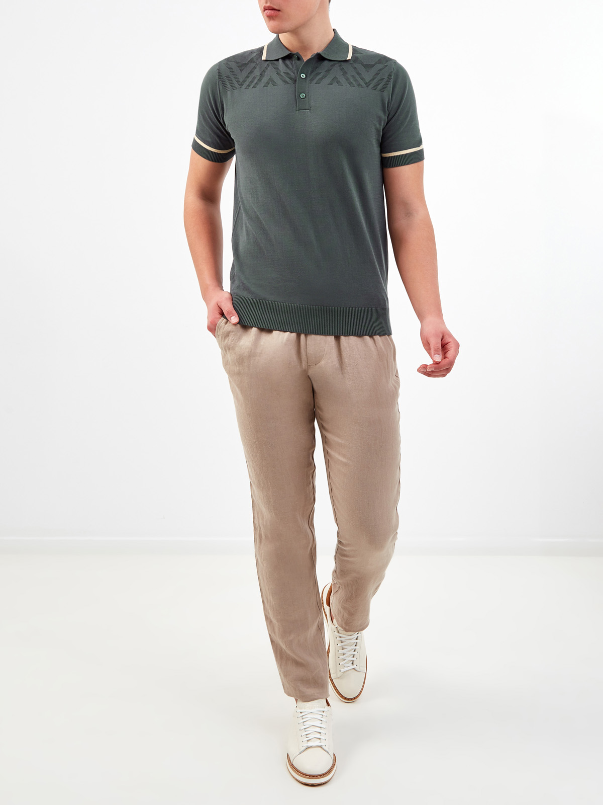 Льняные брюки в расслабленном стиле sprezzatura CUDGI, цвет бежевый, размер L;XL;2XL;4XL;5XL;M - фото 2