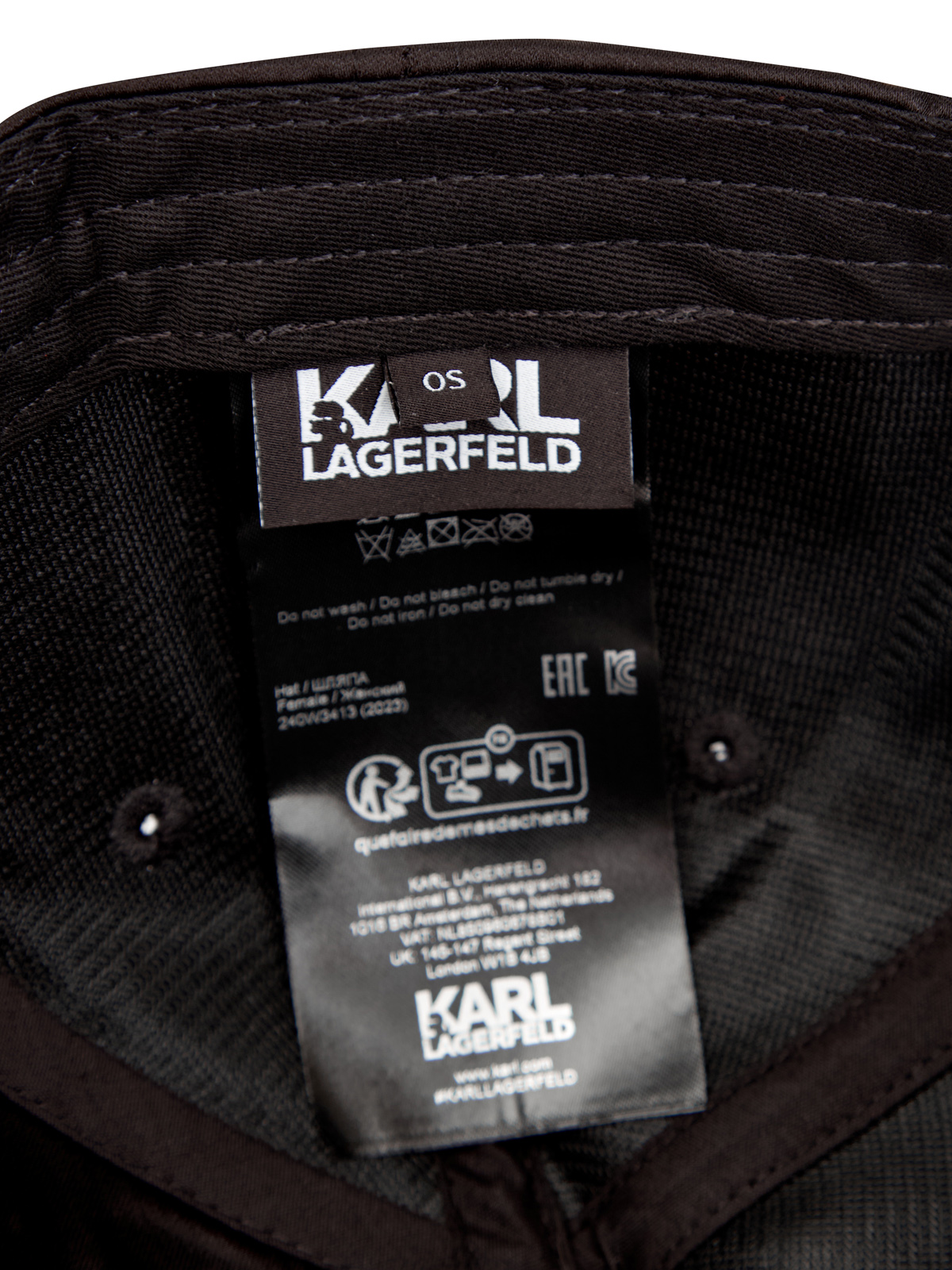 Бейсболка с логотипом K/Signature и отделкой из кристаллов KARL LAGERFELD, цвет черный, размер 50;52;54;56;58 Бейсболка с логотипом K/Signature и отделкой из кристаллов - фото 5