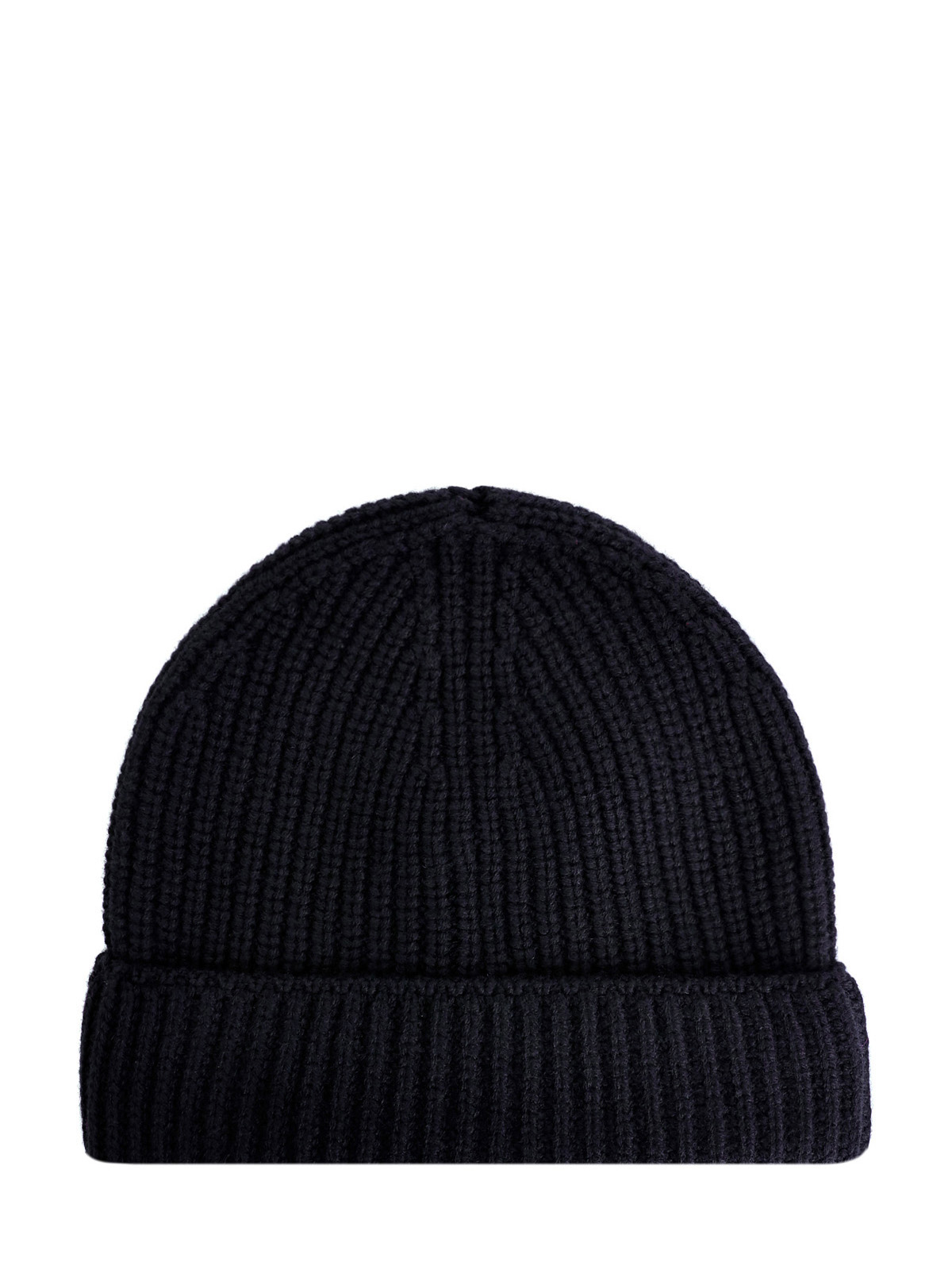 Шерстяная шапка с волокнами кашемира и логотипом в тон MONCLER, цвет черный, размер 40.5;41;41.5;42;42.5;43;43.5;44 - фото 2