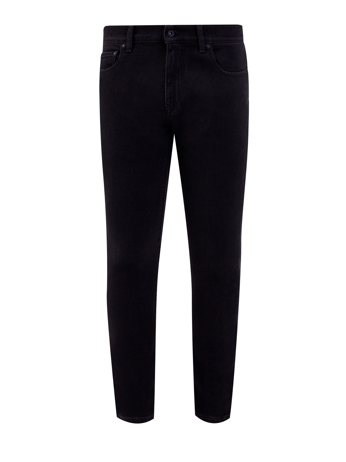 Черные джинсы-slim с контрастным диагональным принтом OFF-WHITE, цвет черный, размер 50;52;54 - фото 1