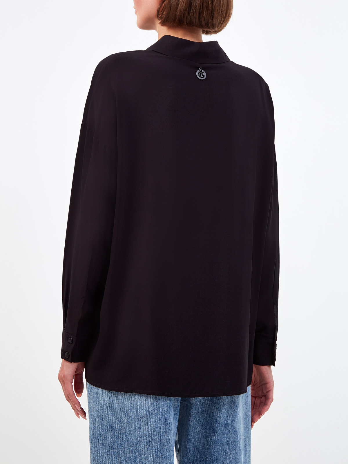 Свободная блуза из тонкого муслина с рядами цепочек GAELLE PARIS, цвет черный, размер 38;42;44;40 - фото 4