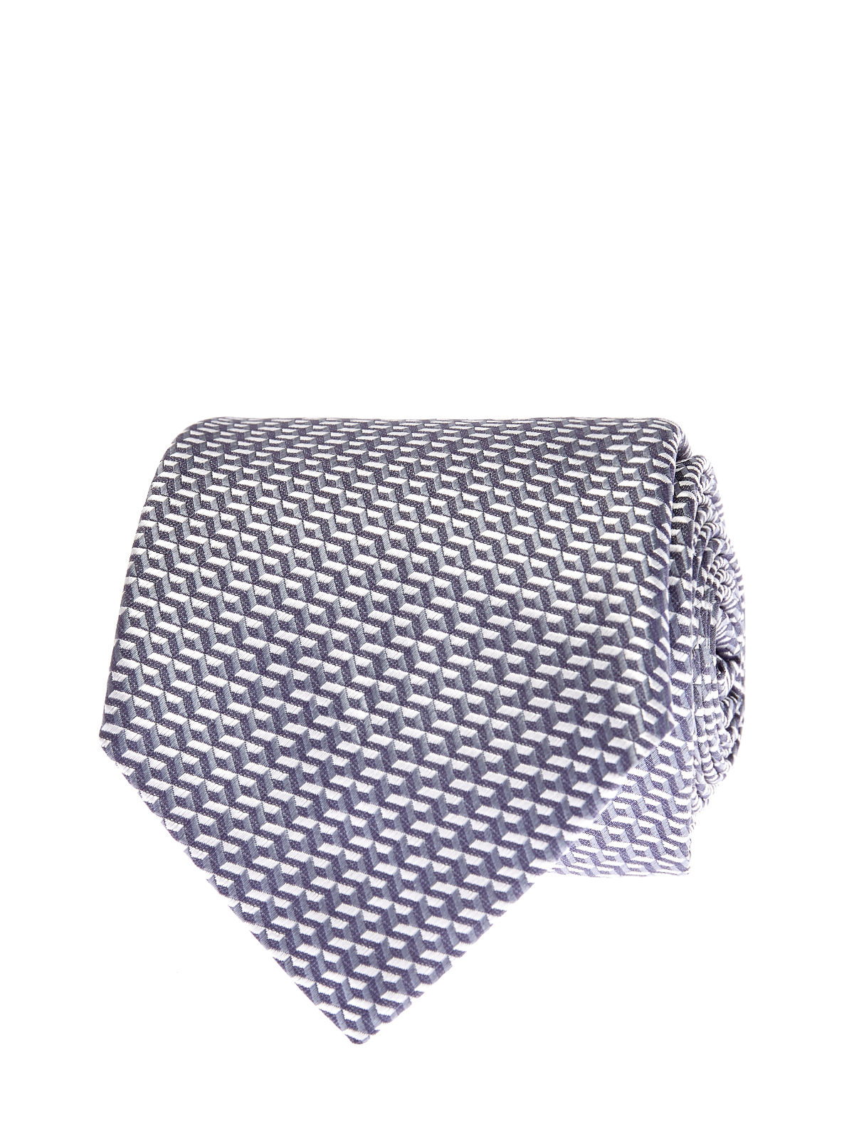 Шелковый галстук с жаккардовым 3D-принтом CANALI, цвет черный, размер M