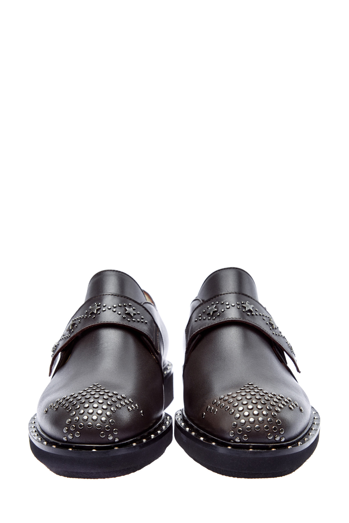 Ботинки из кожи с отделкой заклепками LORENA ANTONIAZZI, цвет коричневый, размер 38;39;37 - фото 3