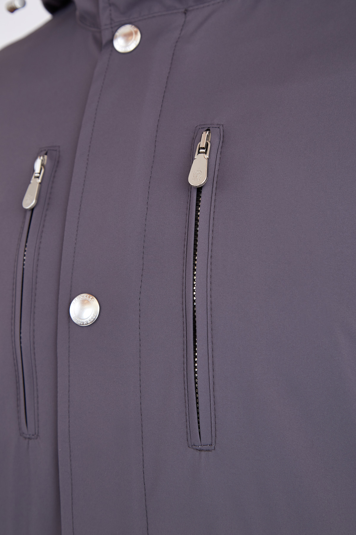 Ветровка из влагостойкой ткани с накладными карманами и капюшоном BRUNELLO CUCINELLI, цвет серый, размер 50;56 - фото 5