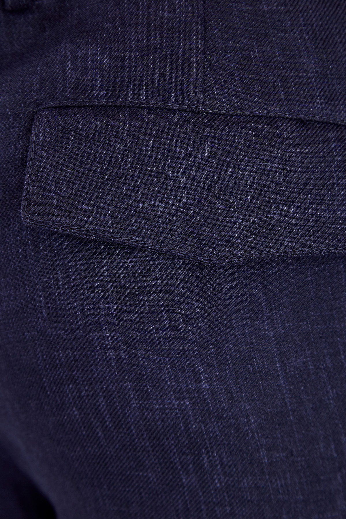 Льняные брюки из ткани делаве с текстурой денима BRUNELLO CUCINELLI, цвет синий, размер 48;50;56 - фото 7