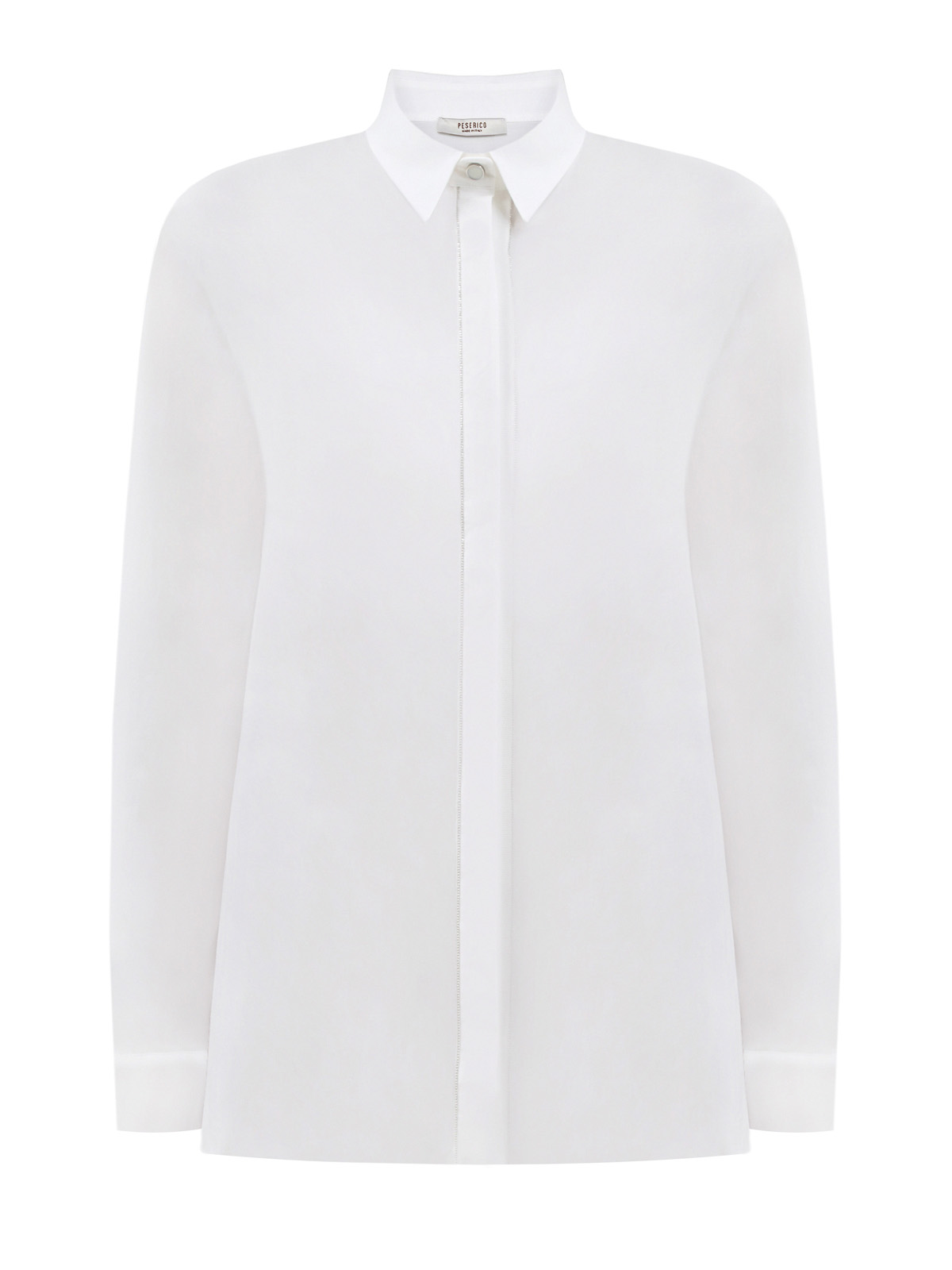 Рубашка из легкого поплина с бусинами Punto Luce PESERICO, цвет белый, размер 42;44;46;48;38