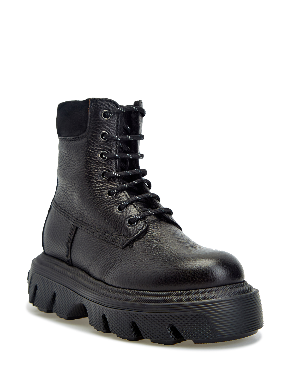 Ботинки из текстурированной кожи Generation C с мехом CASADEI, цвет черный, размер 36.5;37.5;38;38.5;39;39.5;40 - фото 2