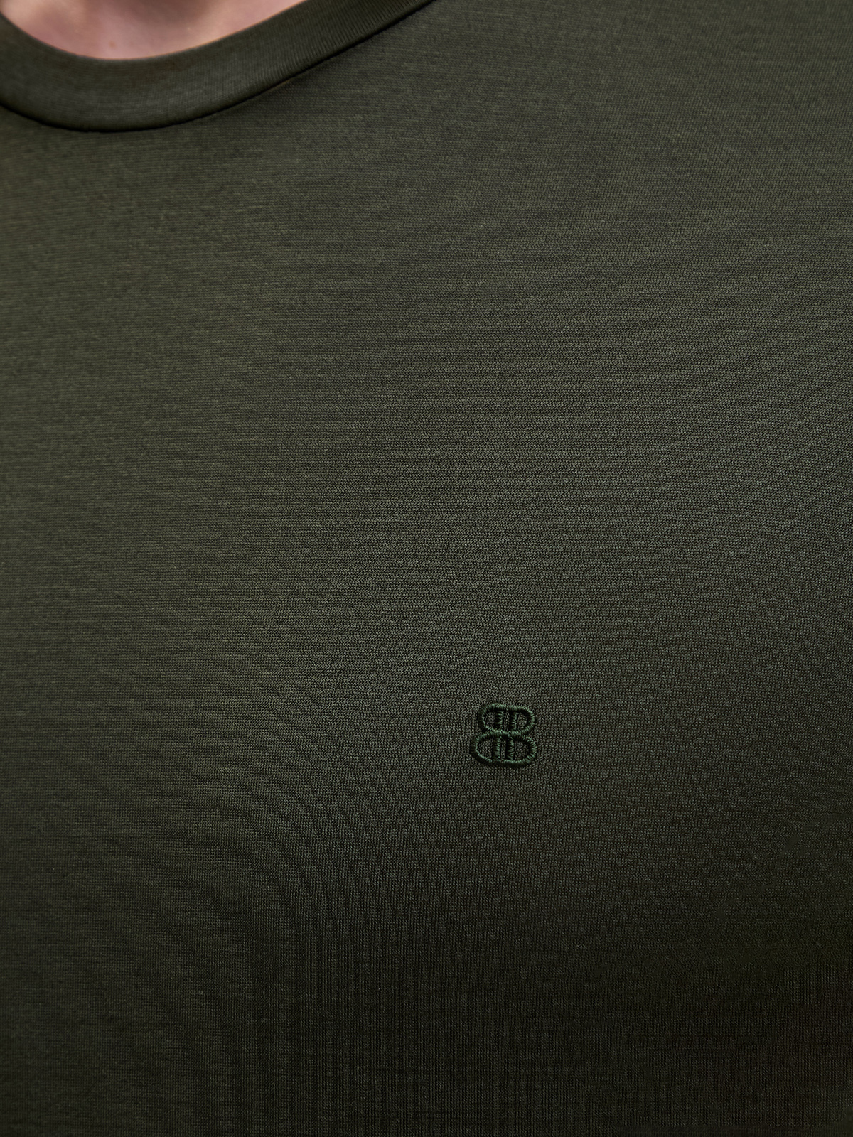 Хлопковая футболка из гладкого джерси с логотипом в тон BERTOLO, цвет зеленый, размер 52;54;56;58 - фото 5