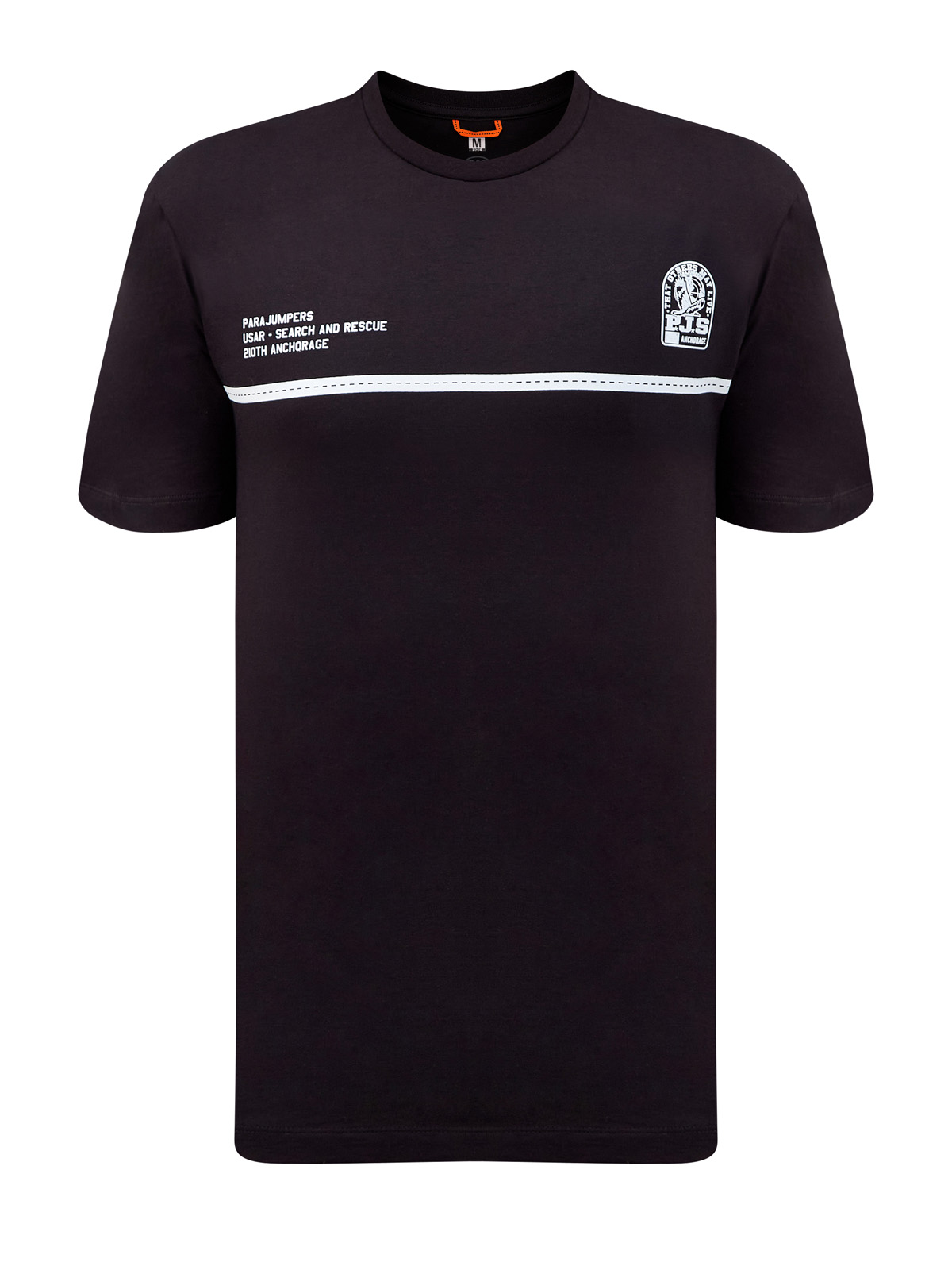 Хлопковая футболка Massaua Tee из джерси с контрастным принтом PARAJUMPERS, цвет черный, размер M;L;XL