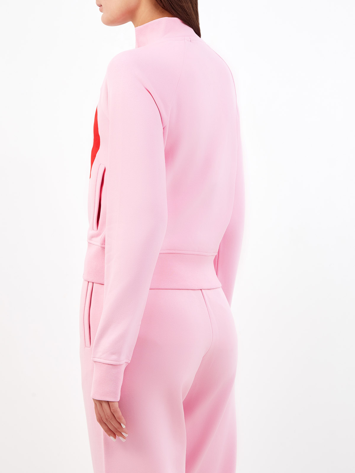 Толстовка облегающего кроя на молнии с макро-принтом KARL LAGERFELD, цвет розовый, размер S;M;XS - фото 4