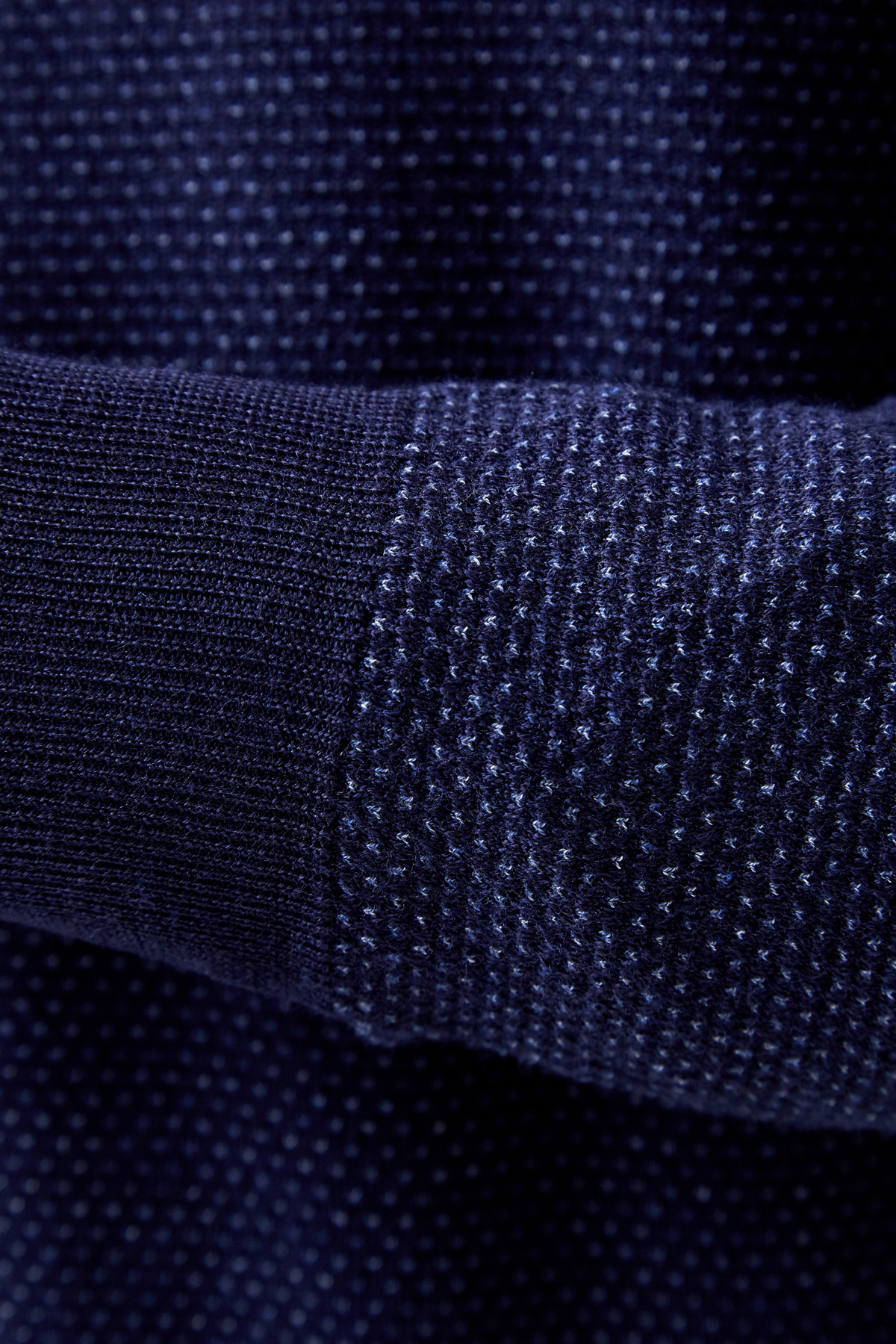 Джемпер из шерстяной пряжи с микроузором CANALI, цвет синий, размер 50;52 - фото 5
