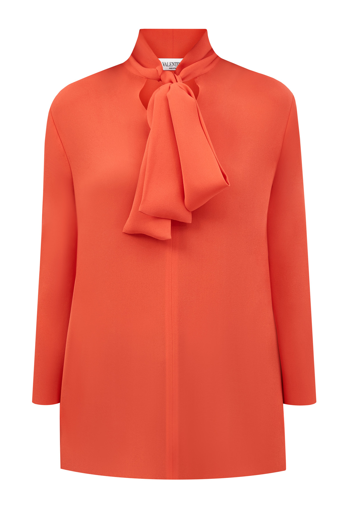 Шелковая блуза из коллекции Neonature с рукавами-клеш VALENTINO, цвет оранжевый, размер 40;42;44;38 - фото 1