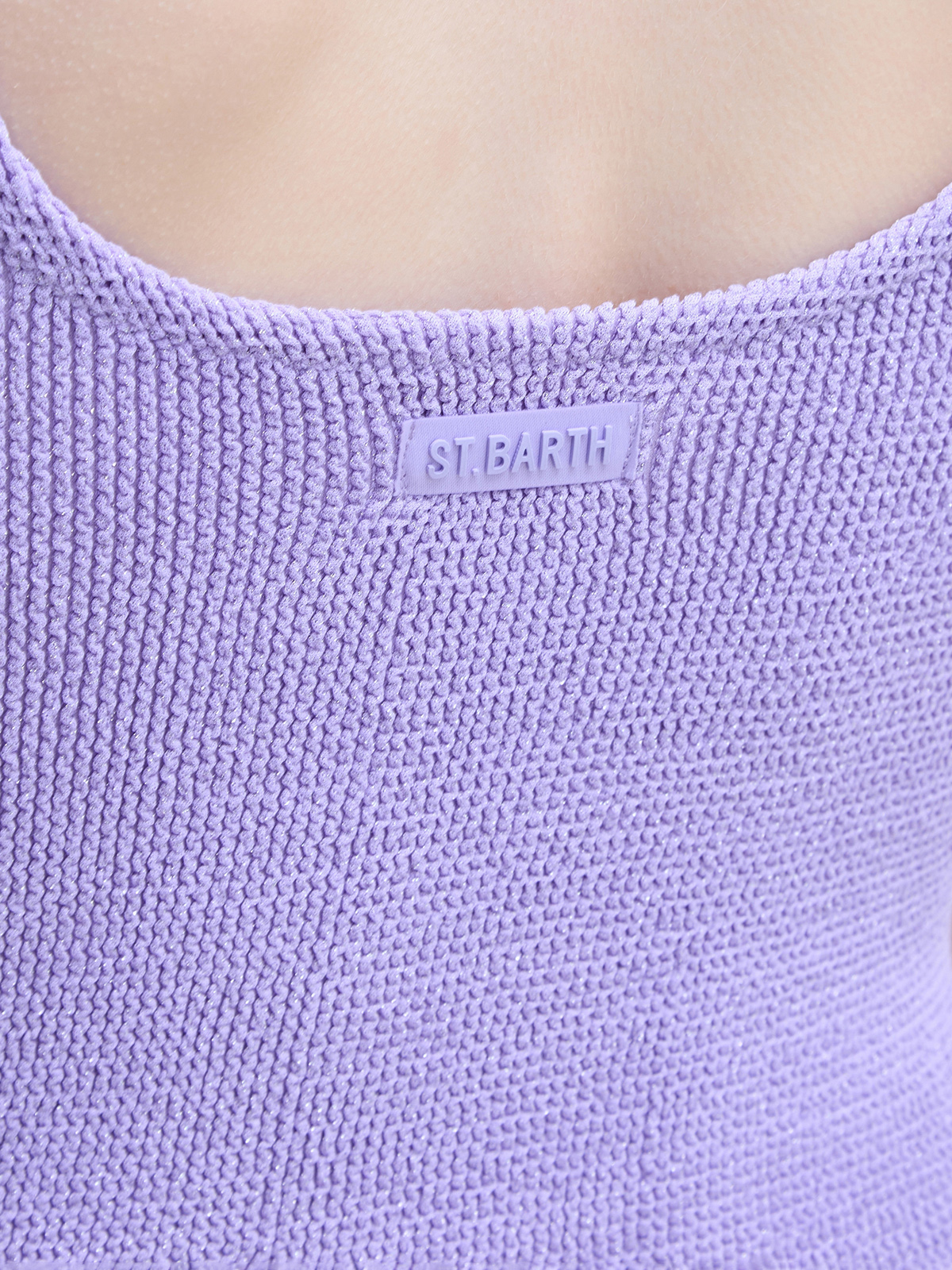 Пляжное платье облегающего кроя из фактурной быстросохнущей ткани MC2 SAINT BARTH, цвет фиолетовый, размер 40 - фото 5