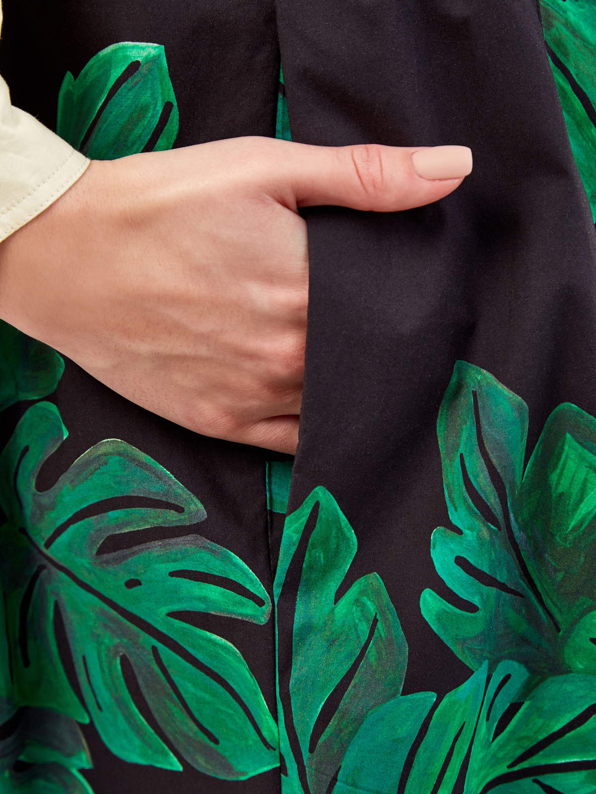 Объемная юбка из хлопка с флористическим принтом GENTRYPORTOFINO, цвет черный, размер 42 - фото 5