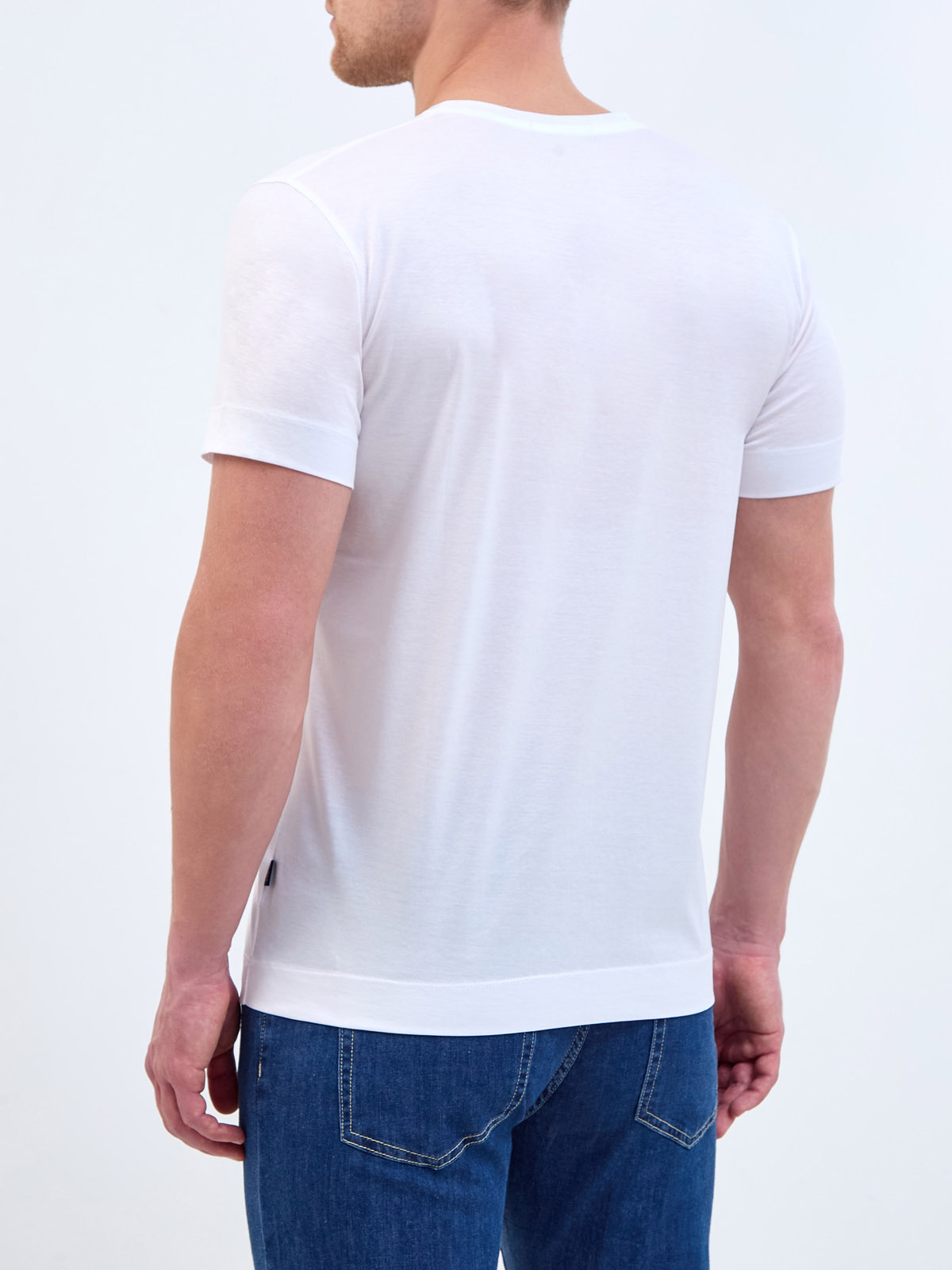 Базовая футболка из хлопка, шелка и тенселя с нашивкой CUDGI, цвет белый, размер 56 - фото 4