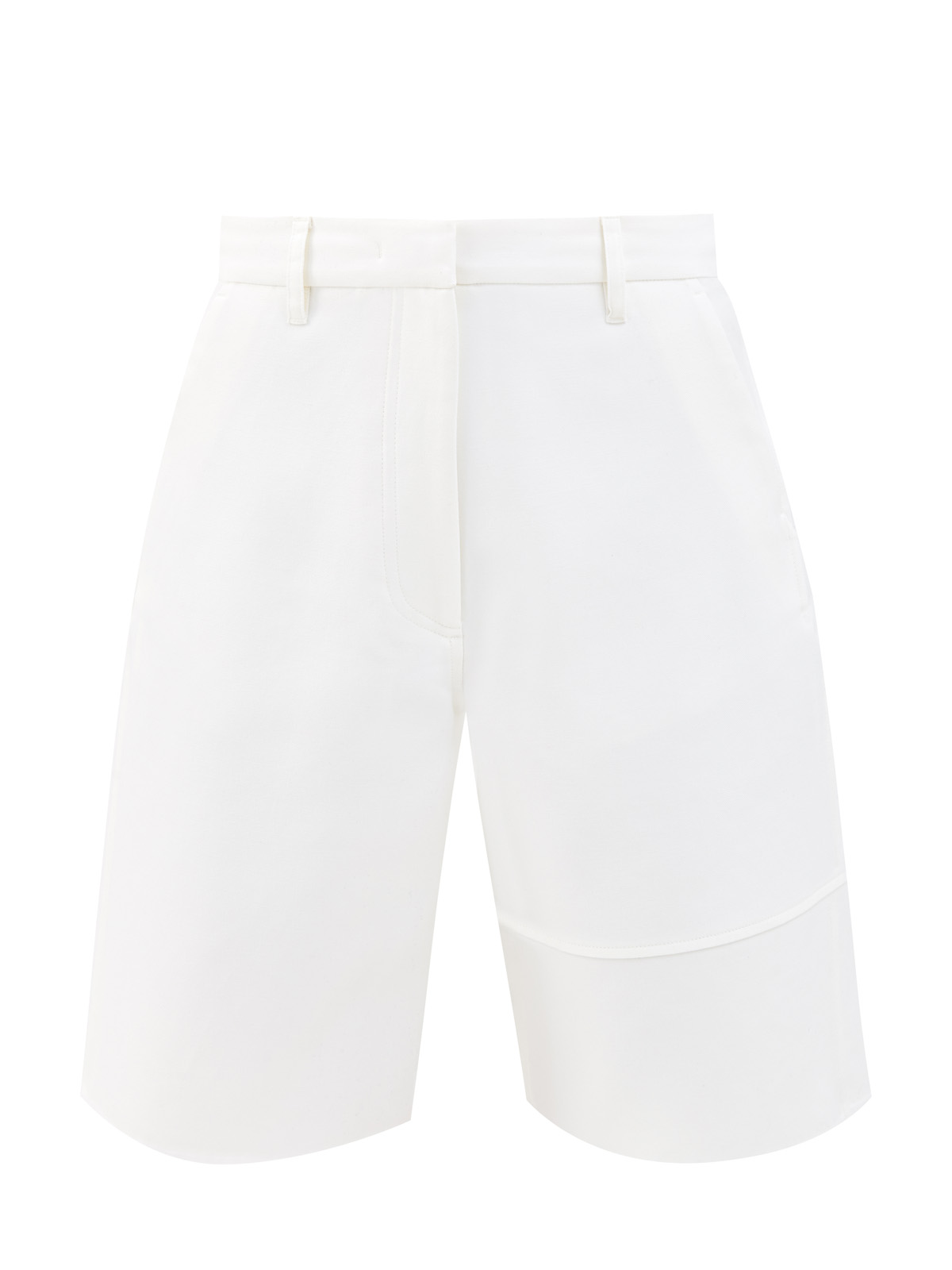 Саржевые шорты с объемными швами и литой символикой «V» VALENTINO, цвет белый, размер 38;42;40