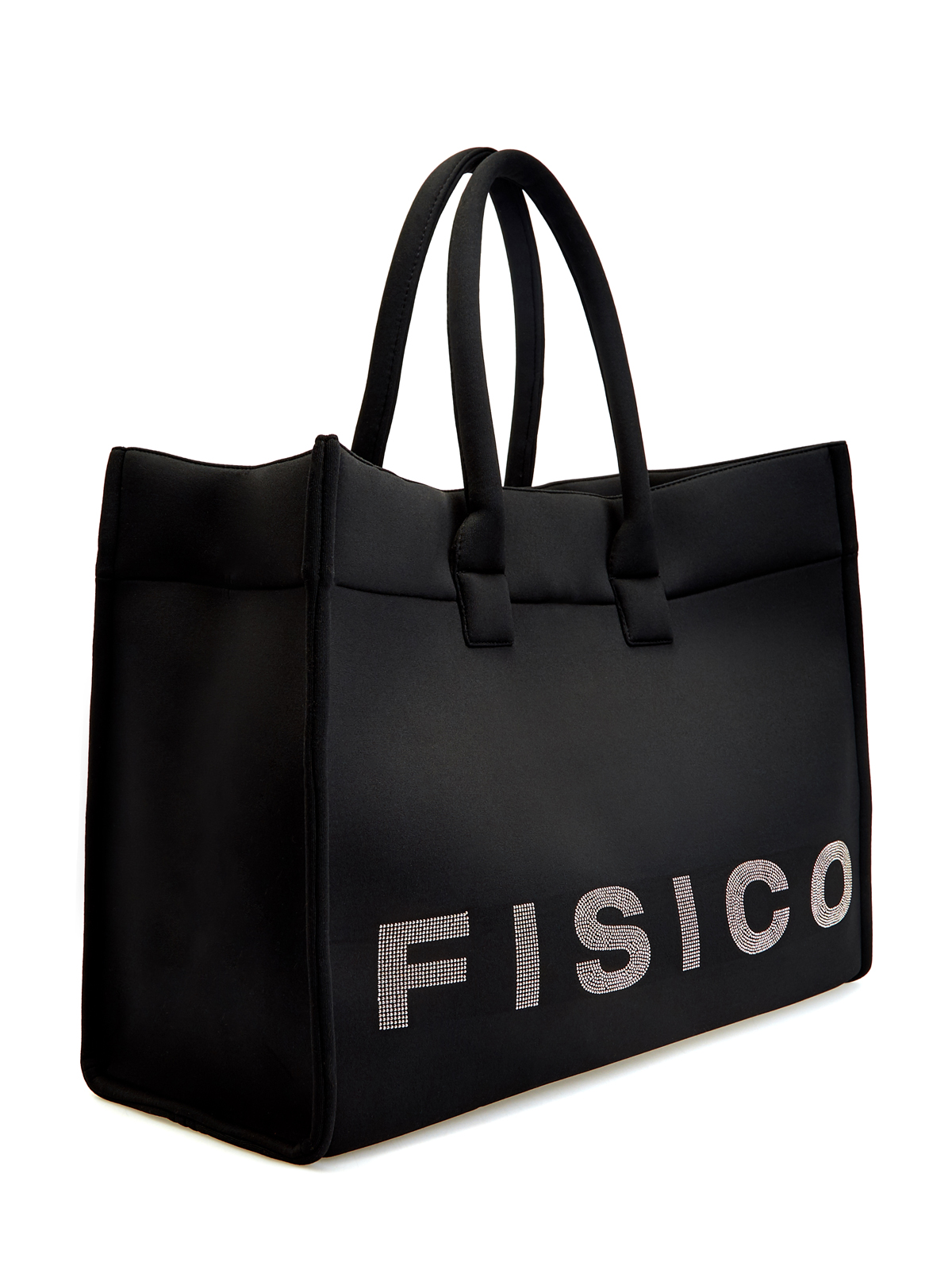 Вместительная сумка-шоппер с декором из стразов FISICO, цвет черный, размер M - фото 2